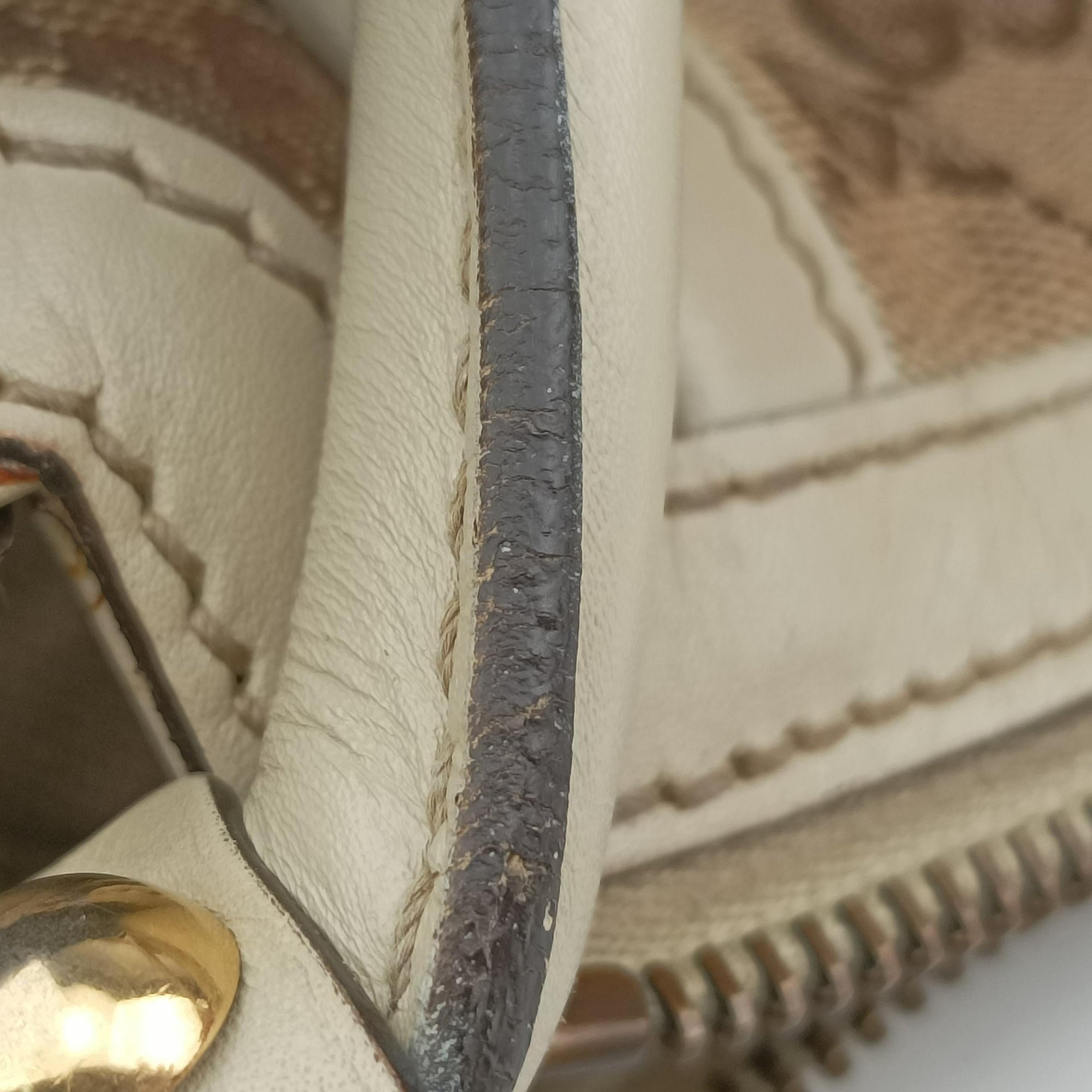 Vintage Gucci Guccissima Beige x Brown Canvas×Leather 282297 handbag | stylenewstar