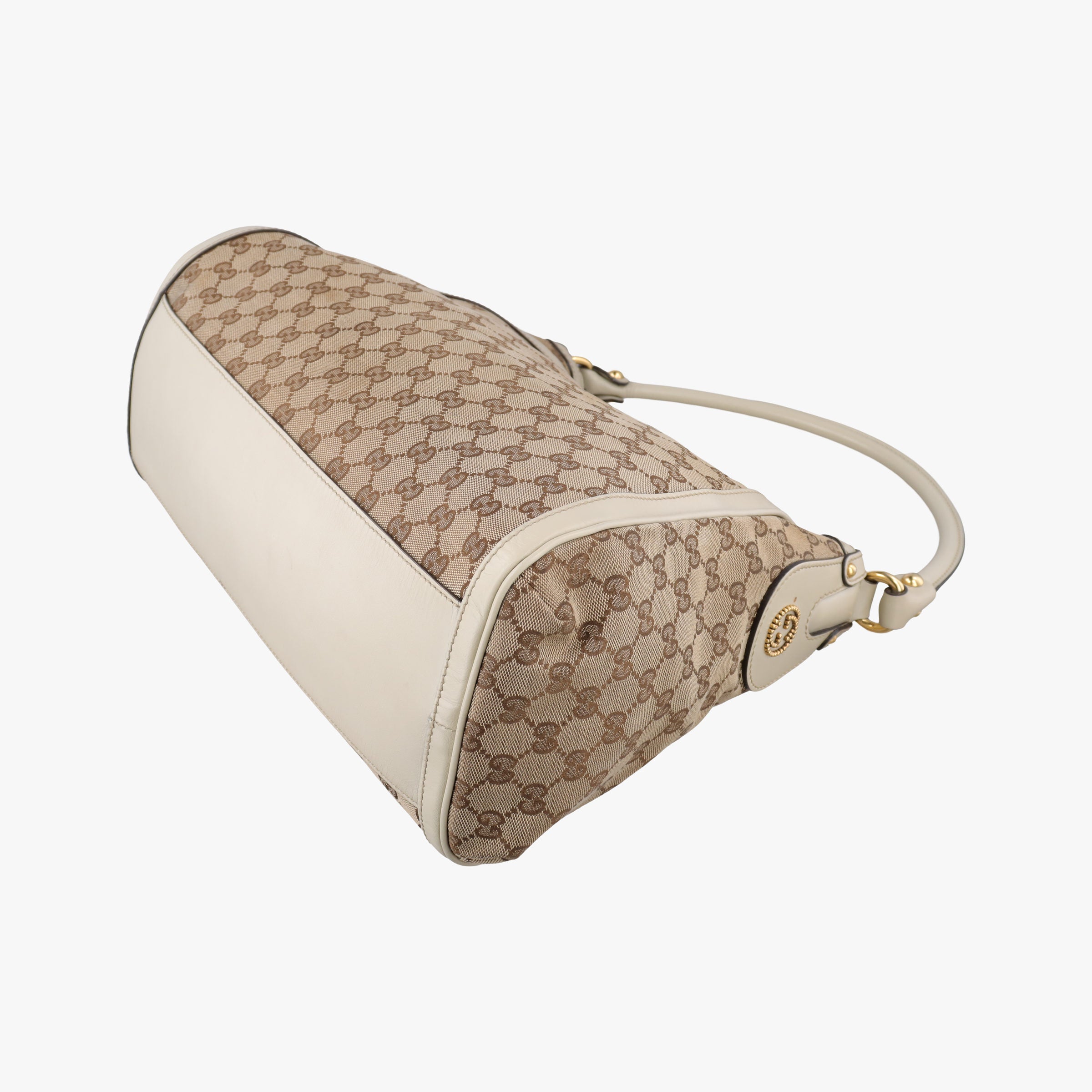 Vintage Gucci Guccissima Beige x Brown Canvas×Leather 282297 handbag | stylenewstar