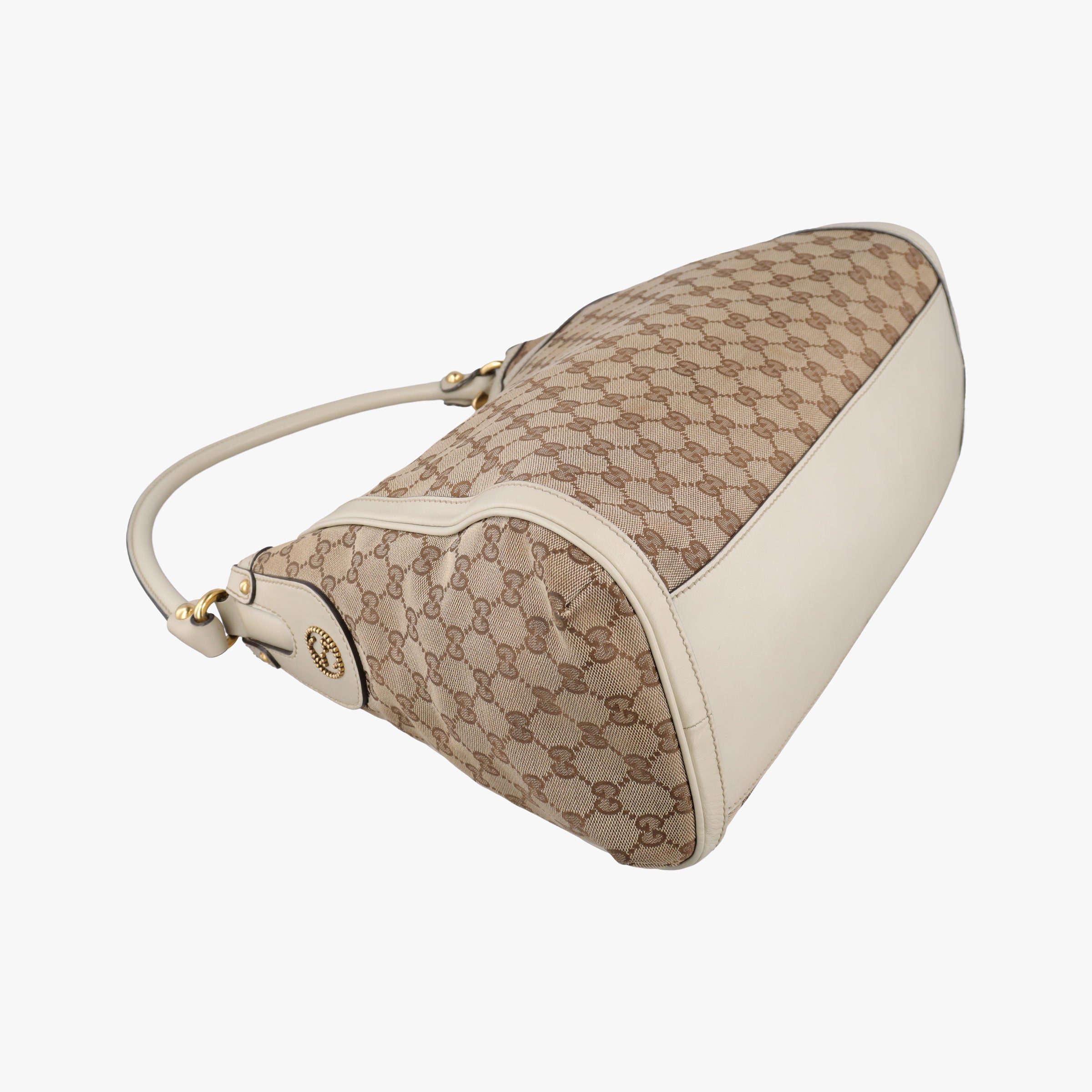 Vintage Gucci Guccissima Beige x Brown Canvas×Leather 282297 handbag | stylenewstar