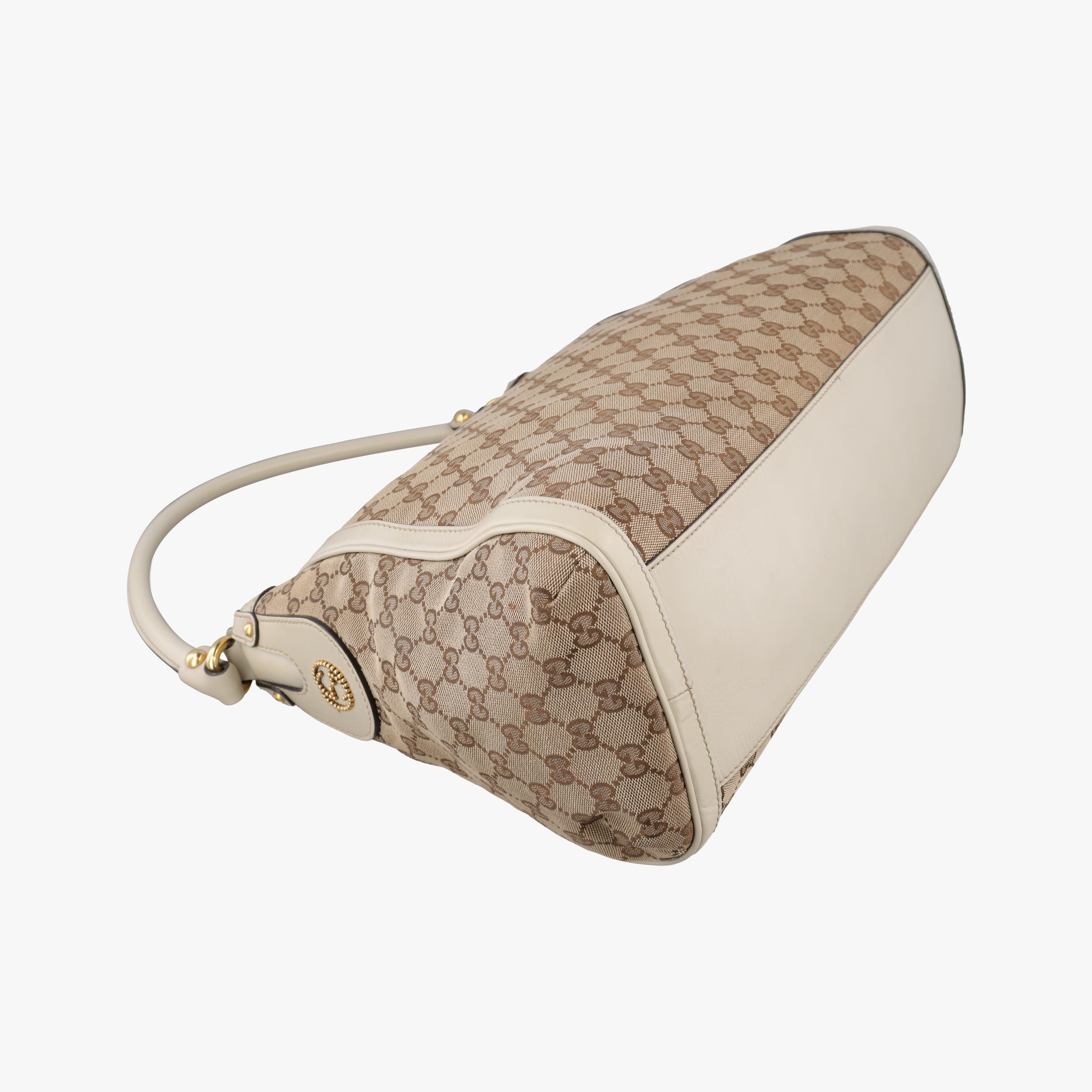 Vintage Gucci Guccissima Beige x Brown Canvas×Leather 282297 handbag | stylenewstar