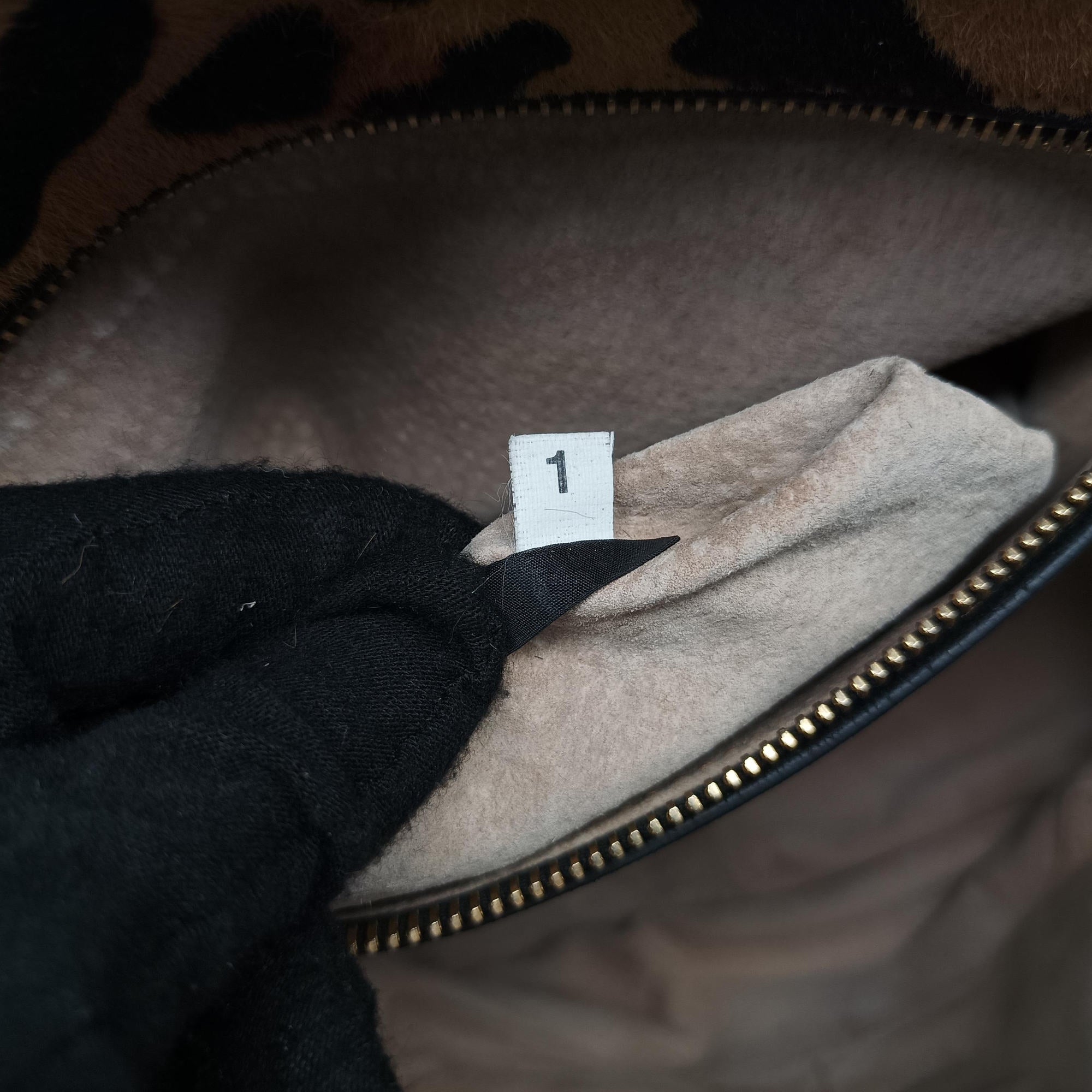 Pre-owned Prada Leopard Print beige×Multicolour ponyhair×leather  handbag | stylenewstar