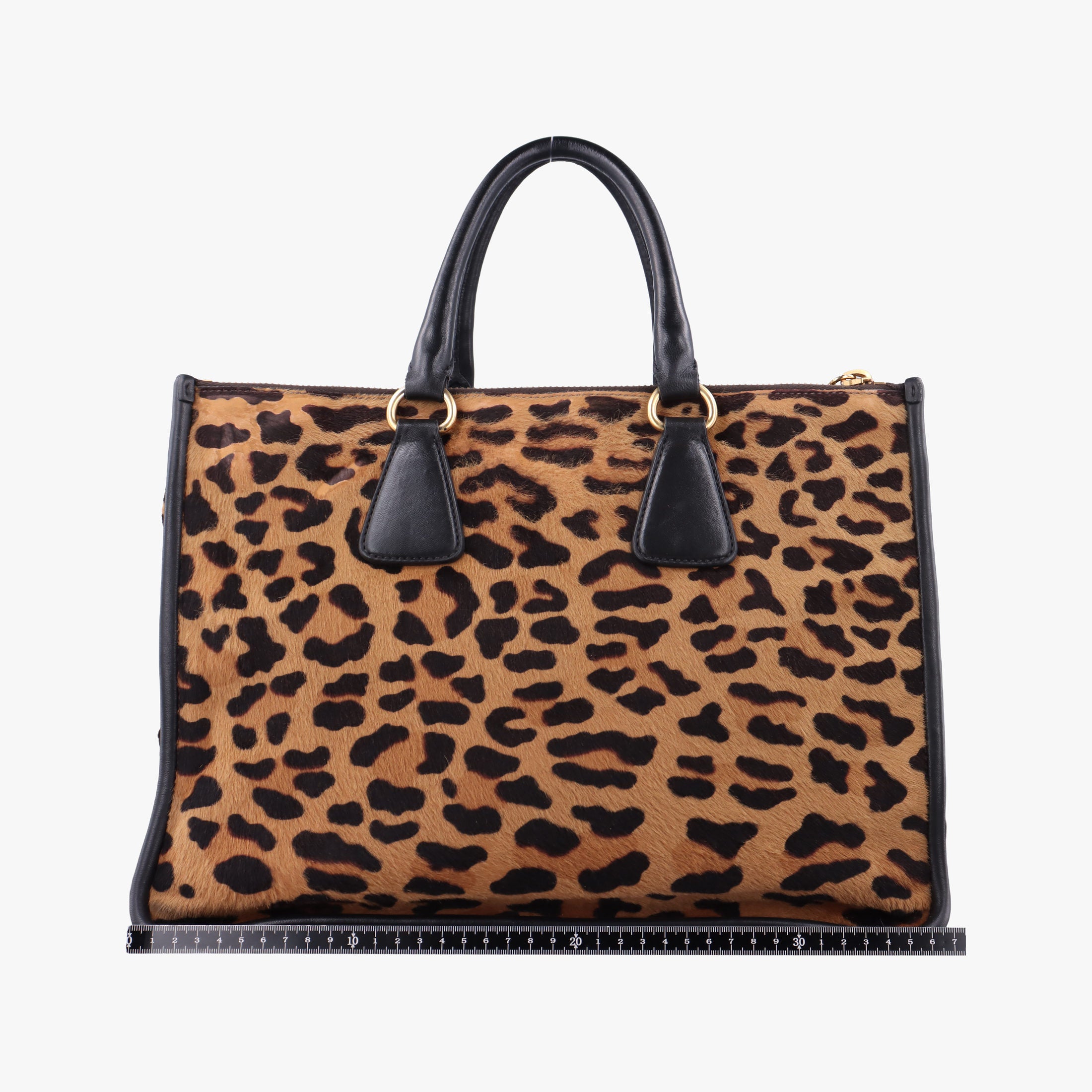 Pre-owned Prada Leopard Print beige×Multicolour ponyhair×leather  handbag | stylenewstar