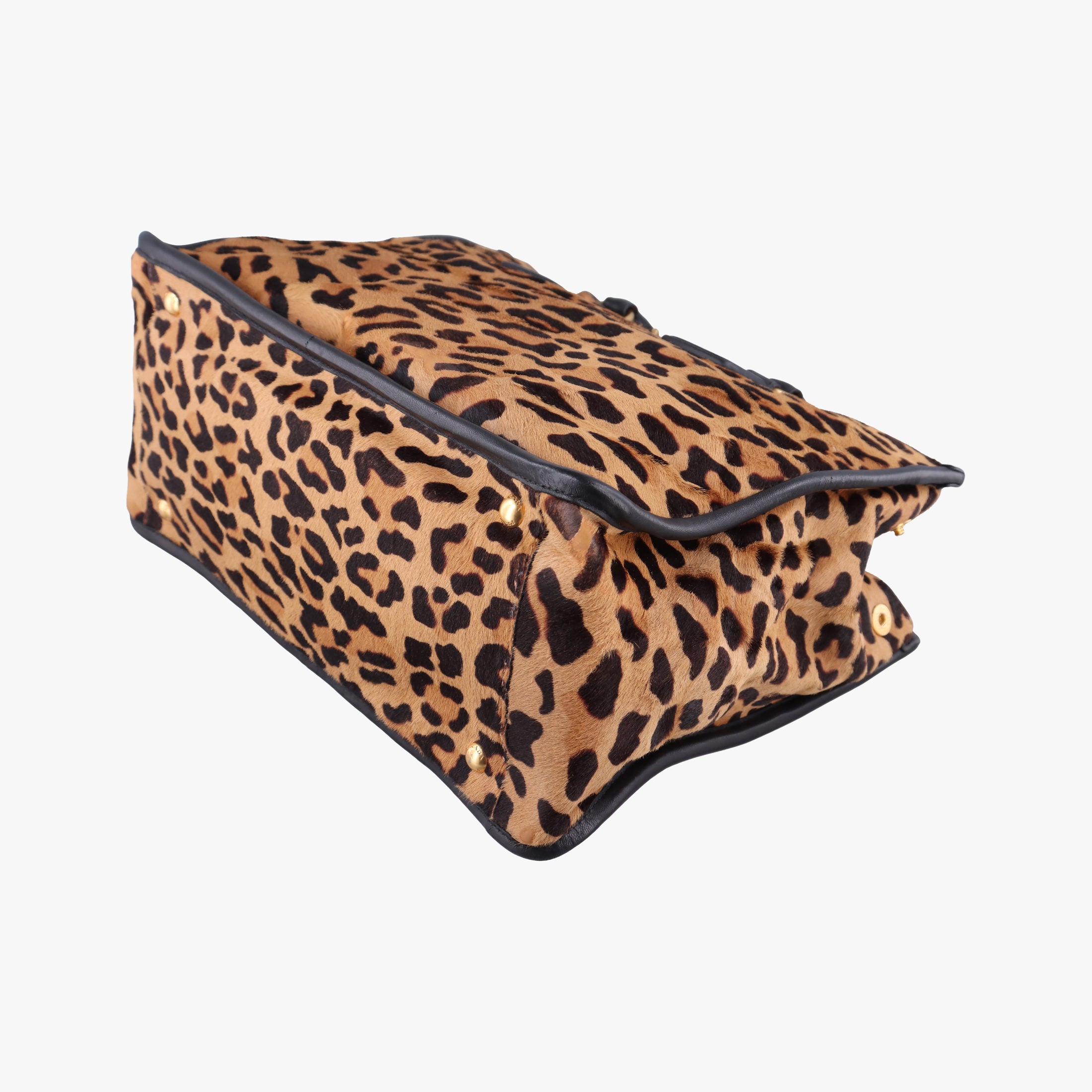 Pre-owned Prada Leopard Print beige×Multicolour ponyhair×leather  handbag | stylenewstar