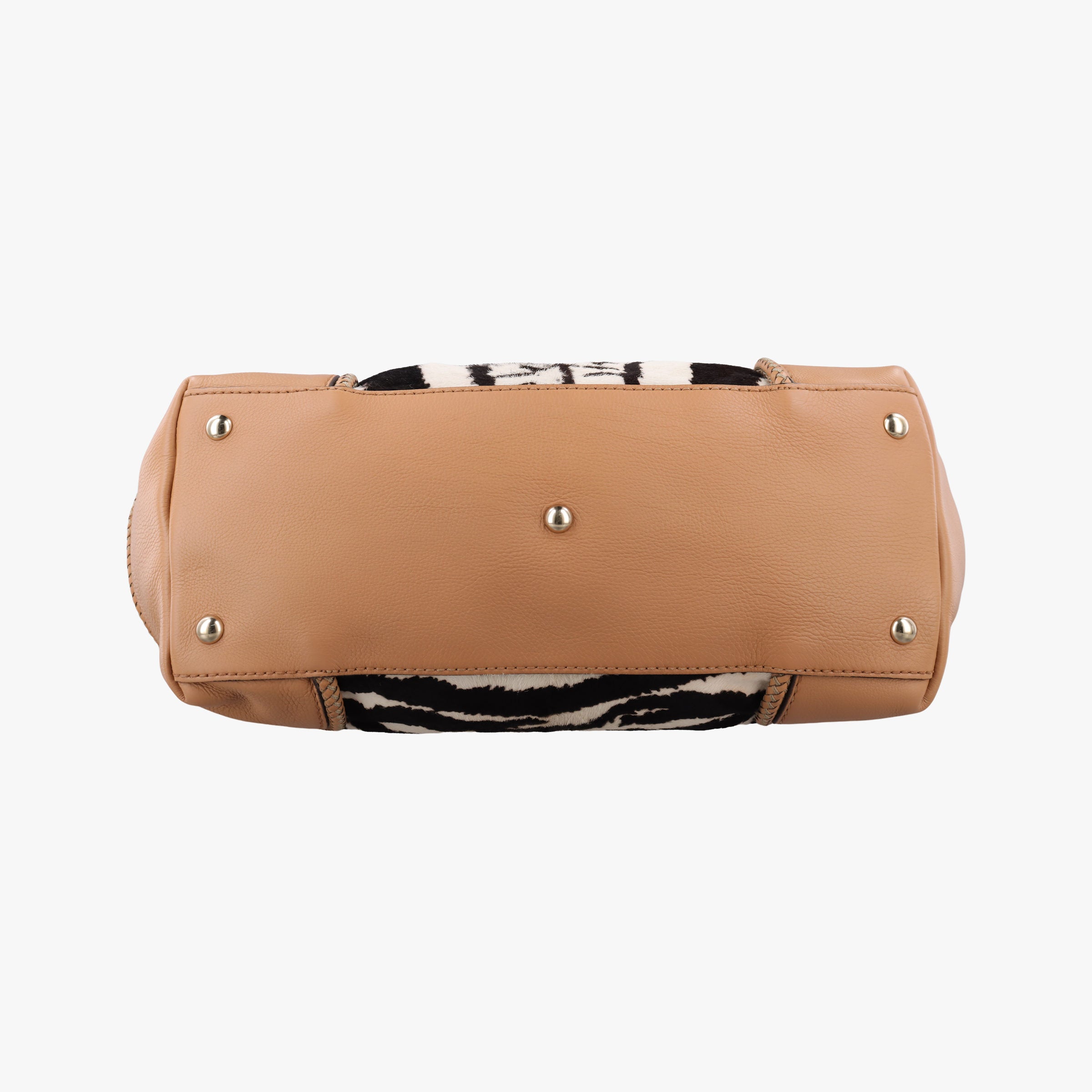 Pre-owned Gucci Zebra Printed Marrakech Black×White×Beige ponyhair×leather 257023 handbag | stylenewstar