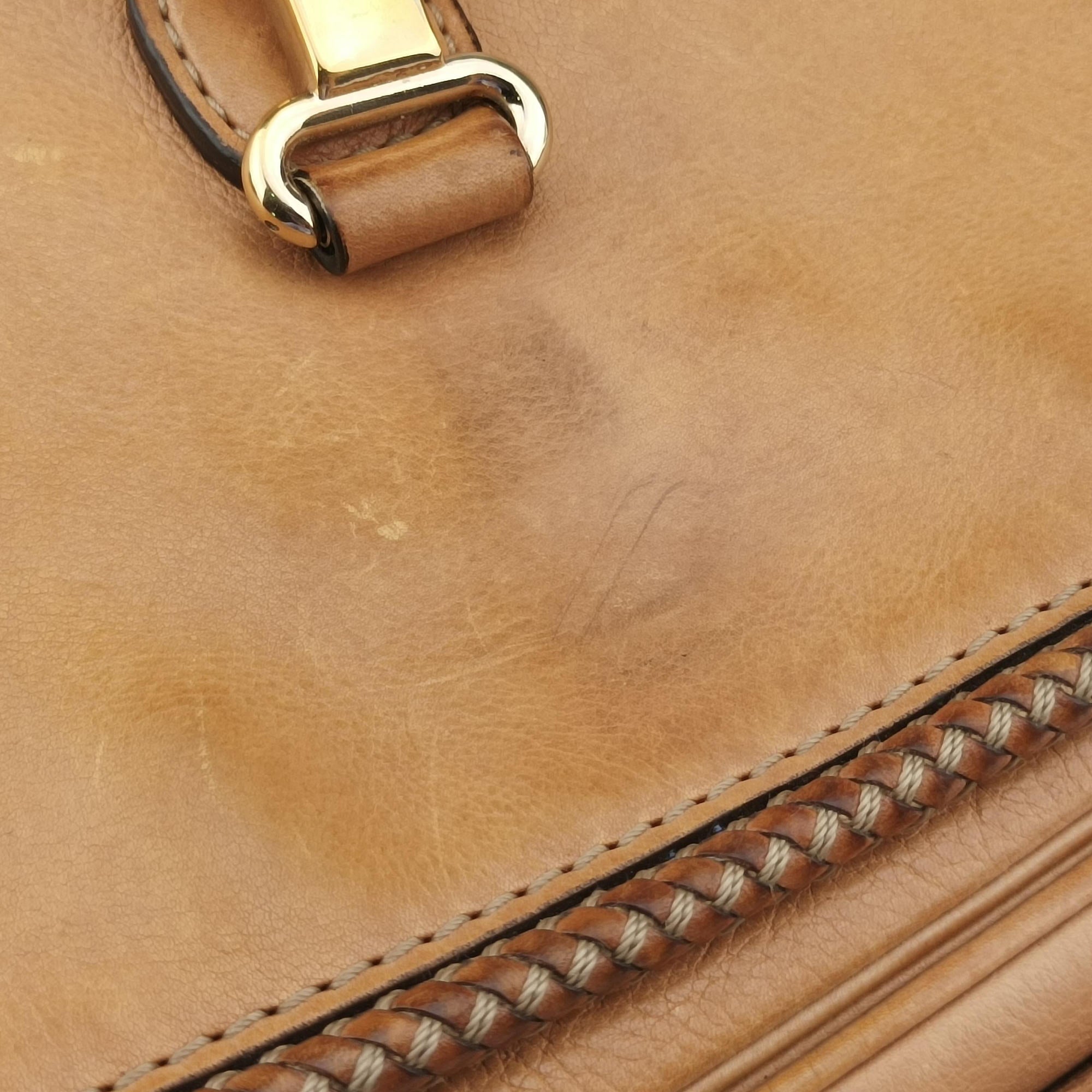 Pre-owned Gucci Marrakech Messenger Brown Leather 257024 shoulderbag | stylenewstar
