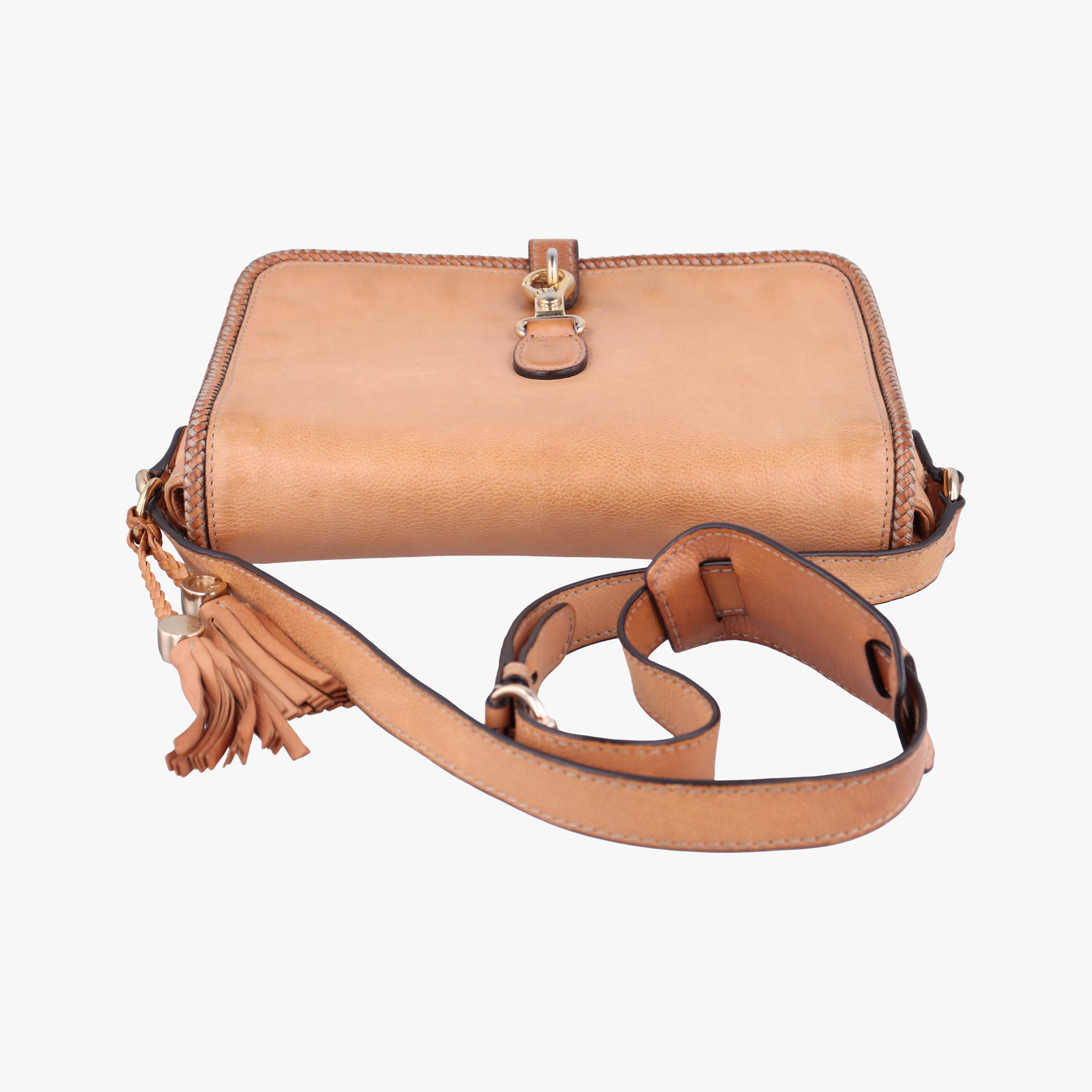Pre-owned Gucci Marrakech Messenger Brown Leather 257024 shoulderbag | stylenewstar