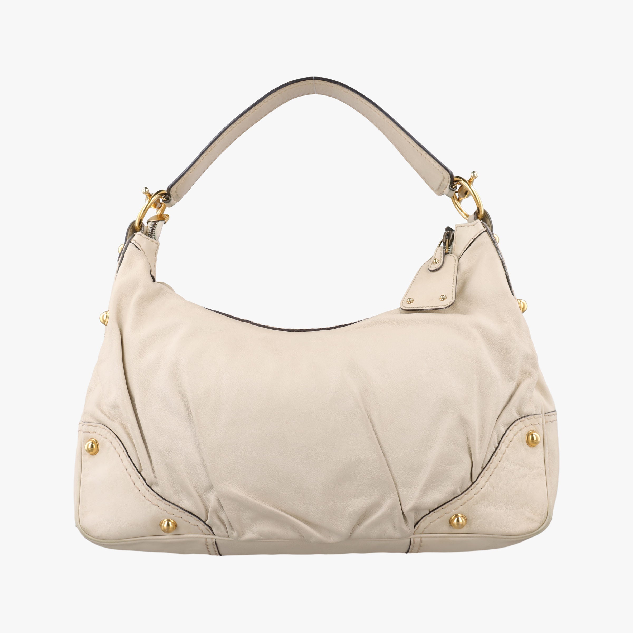 Vintage Gucci Jockey Hobo White Leather 211966 shoulderbag | stylenewstar