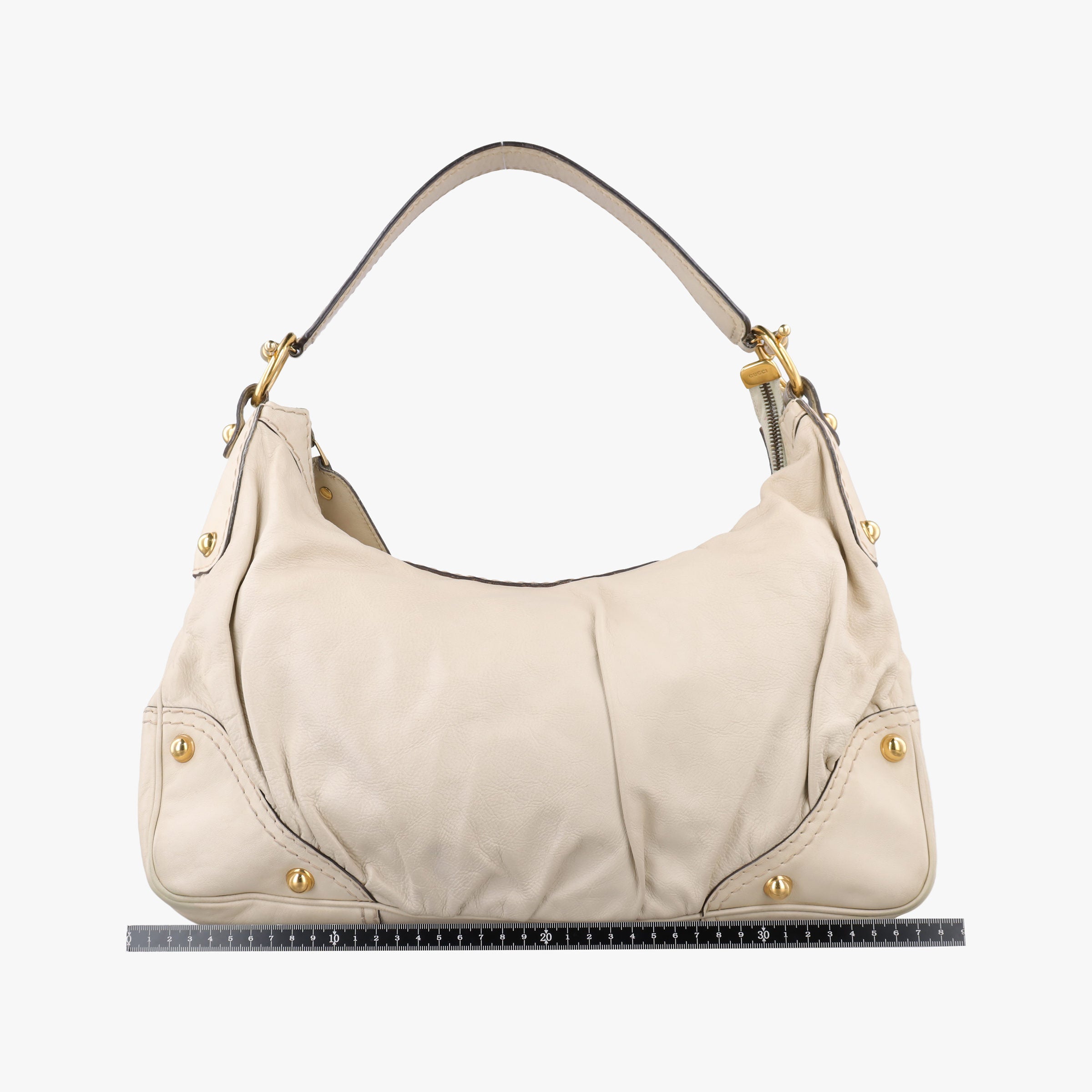 Vintage Gucci Jockey Hobo White Leather 211966 shoulderbag | stylenewstar