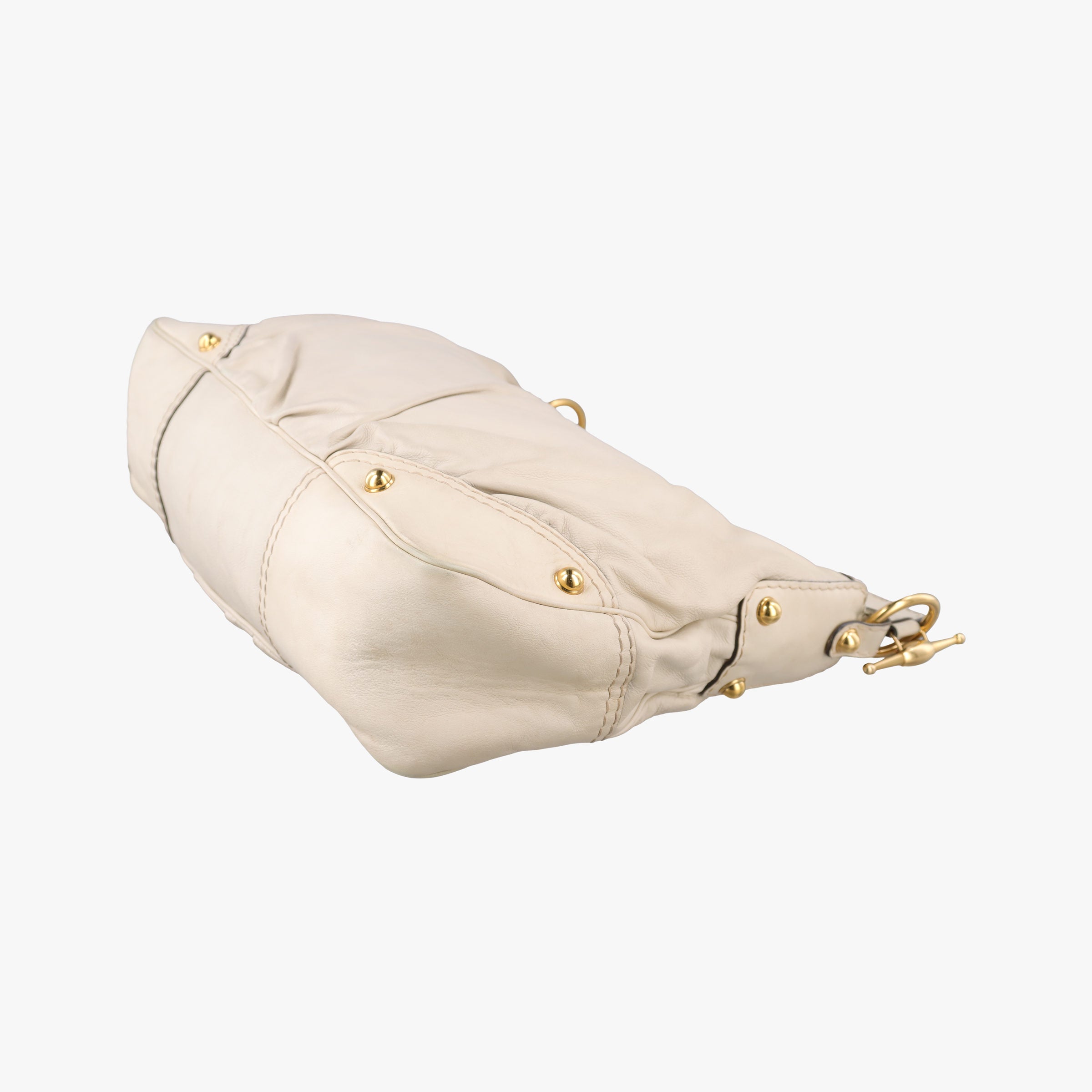 Vintage Gucci Jockey Hobo White Leather 211966 shoulderbag | stylenewstar