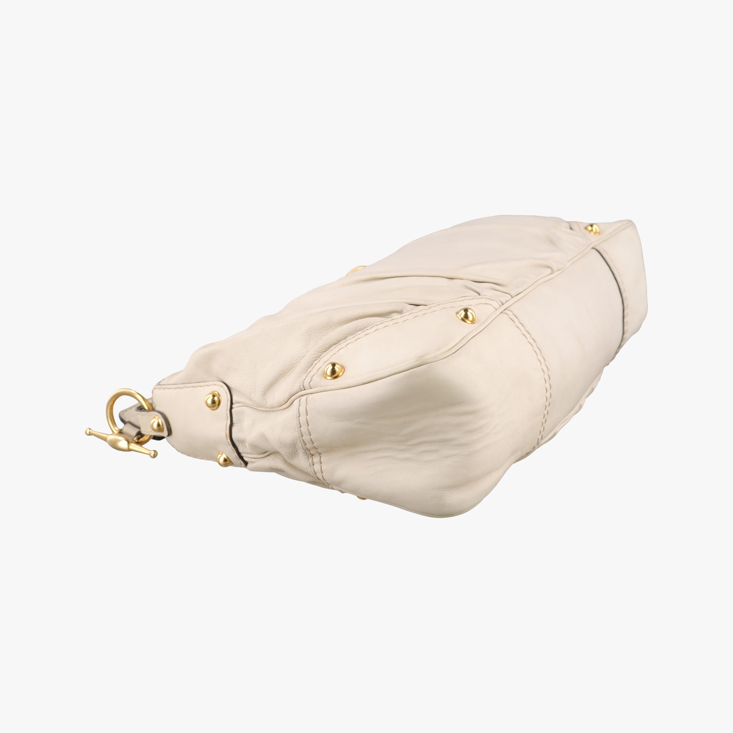 Vintage Gucci Jockey Hobo White Leather 211966 shoulderbag | stylenewstar