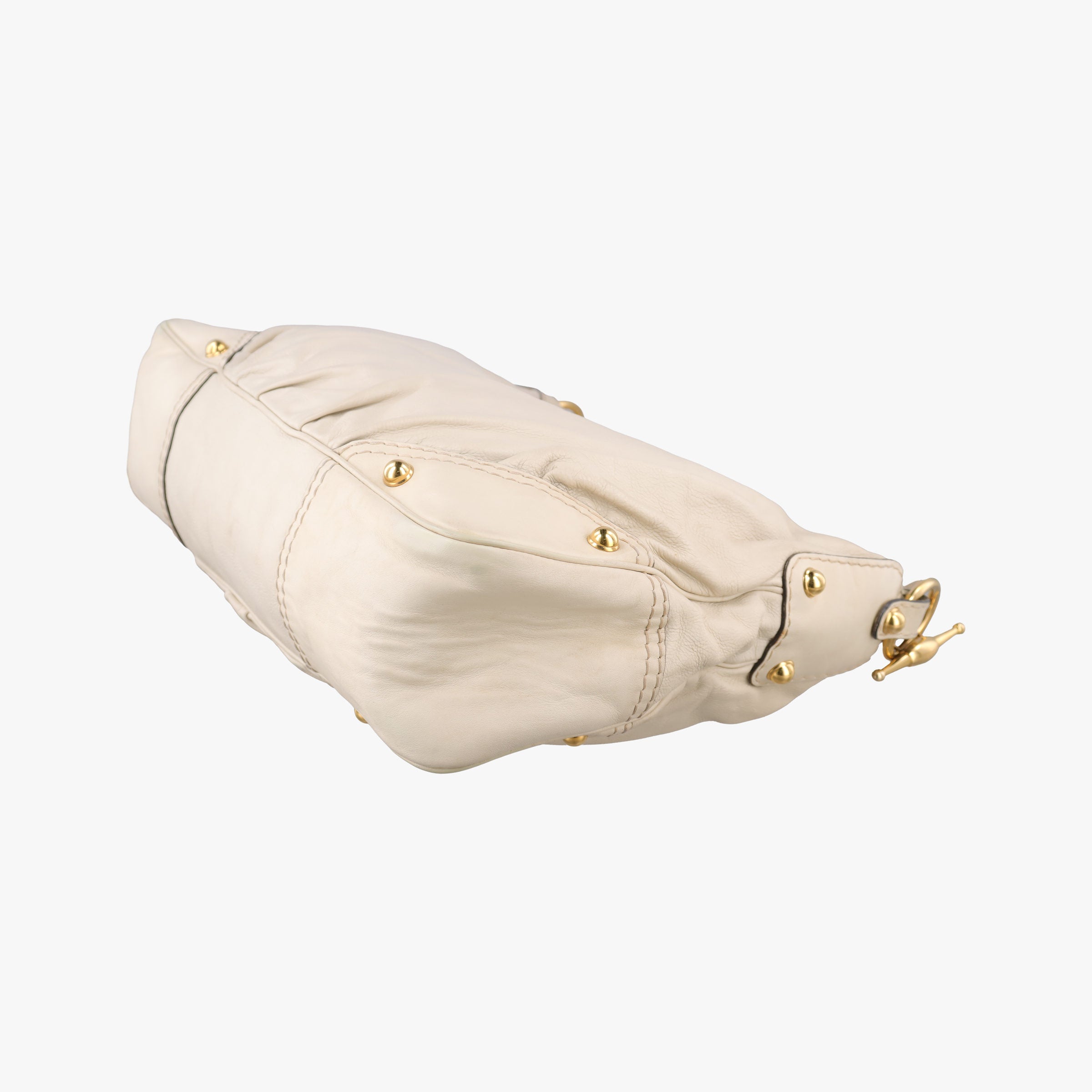 Vintage Gucci Jockey Hobo White Leather 211966 shoulderbag | stylenewstar