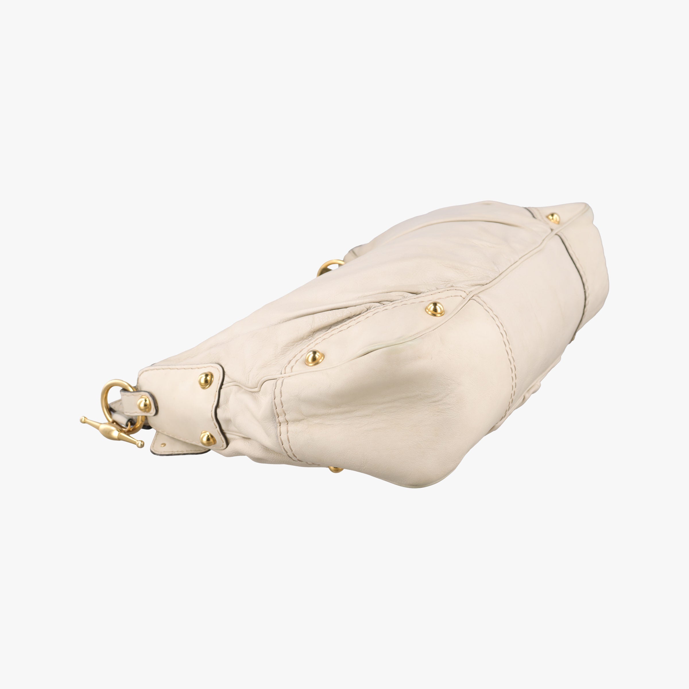 Vintage Gucci Jockey Hobo White Leather 211966 shoulderbag | stylenewstar