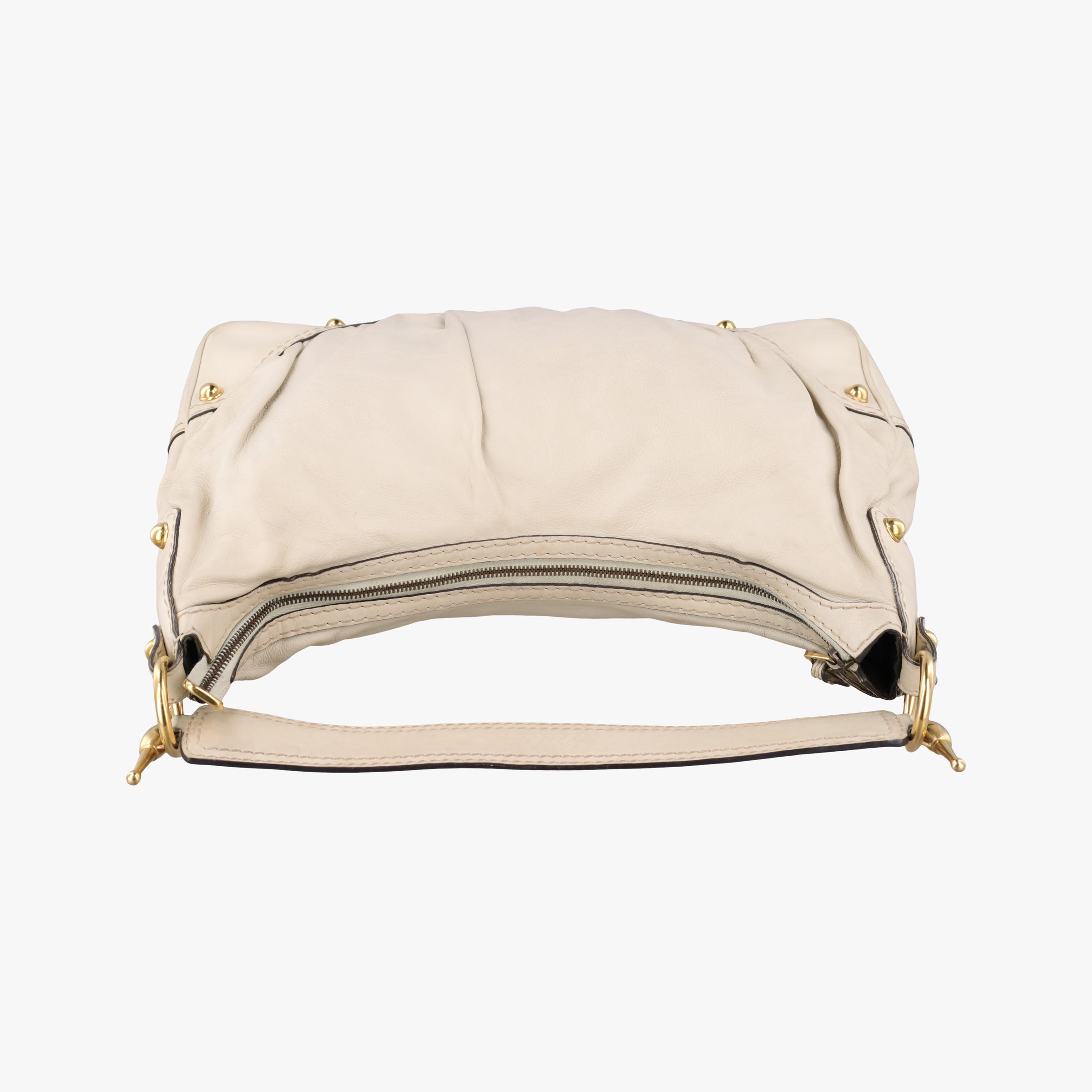 Vintage Gucci Jockey Hobo White Leather 211966 shoulderbag | stylenewstar