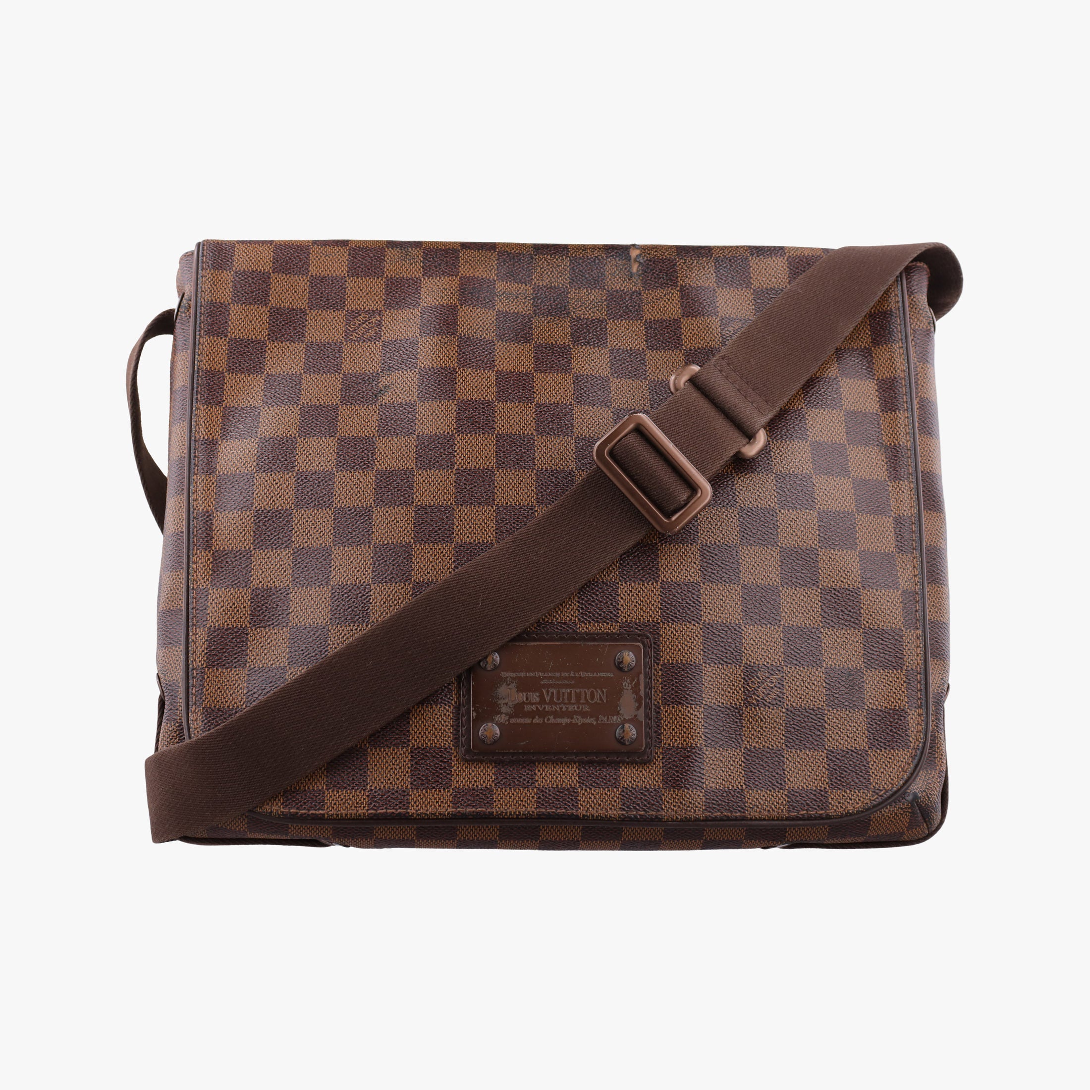 Pre-owned Louis Vuitton BROOKLYN MM EBENE Damier Canvas N51211 shoulderbag | stylenewstar