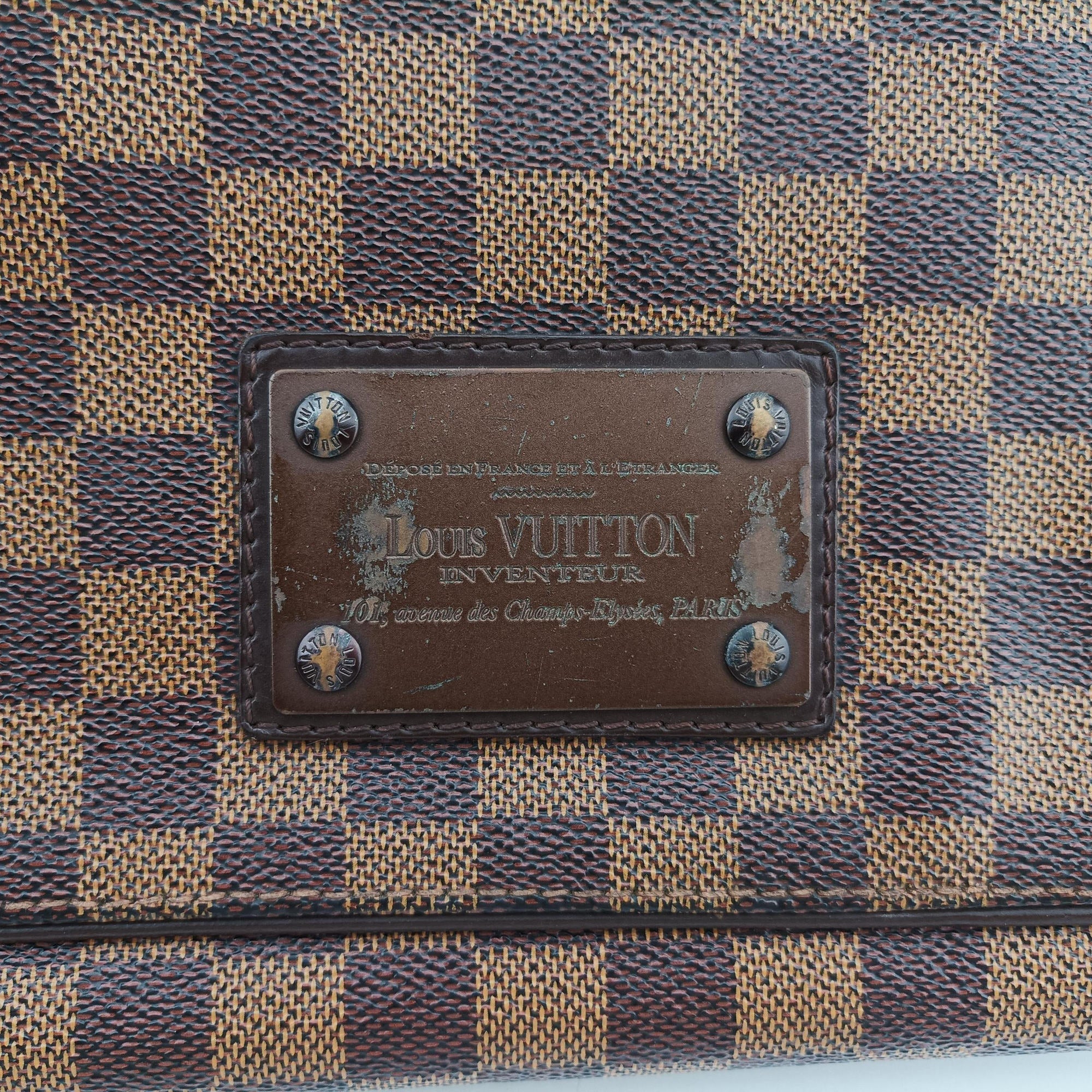 Pre-owned Louis Vuitton BROOKLYN MM EBENE Damier Canvas N51211 shoulderbag | stylenewstar