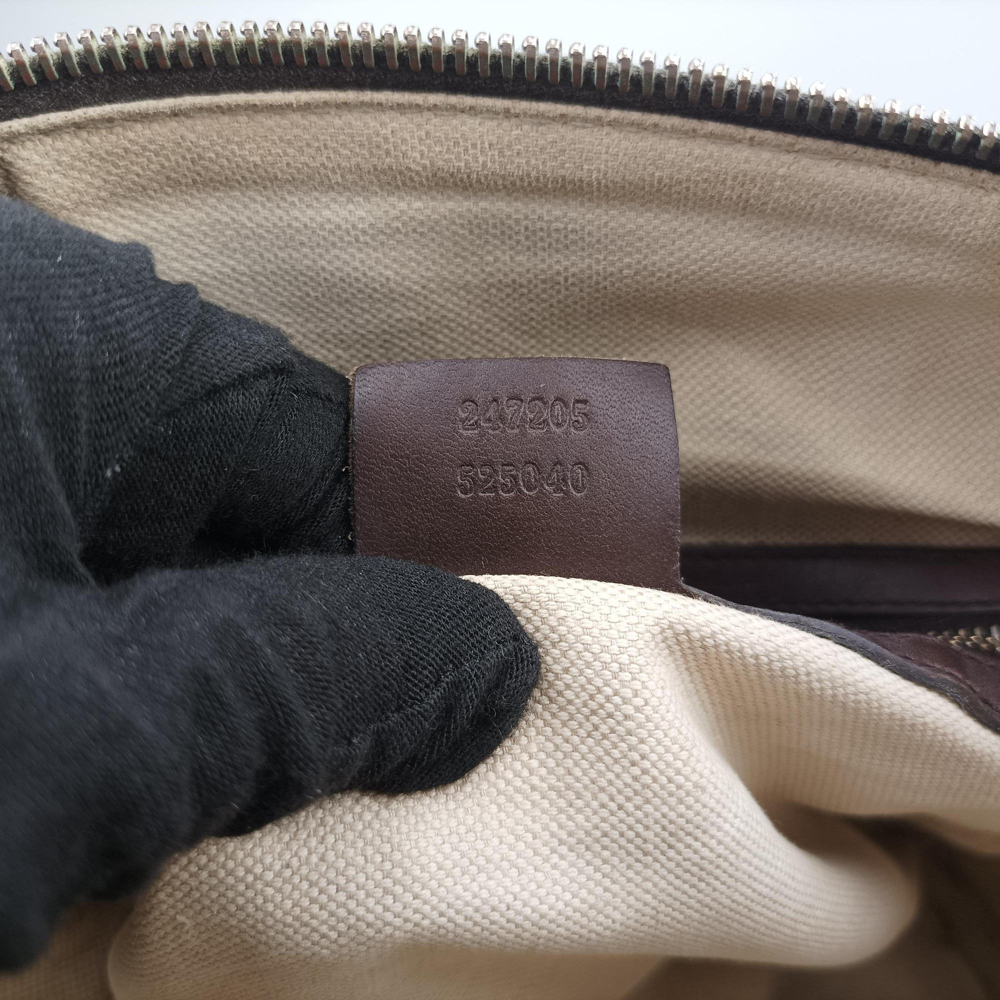 Pre-owned Gucci Sherry Line Brown×Beige×Red×Green canvas×leather 247205 shoulderbag | stylenewstar