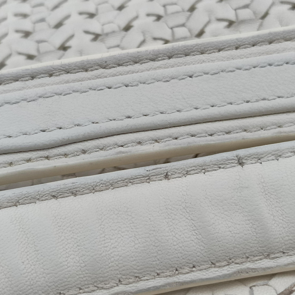 Pre-owned Christian Dior Soft Lady Dior Canage INTRECCIATO Tote White lambskin  handbag | stylenewstar