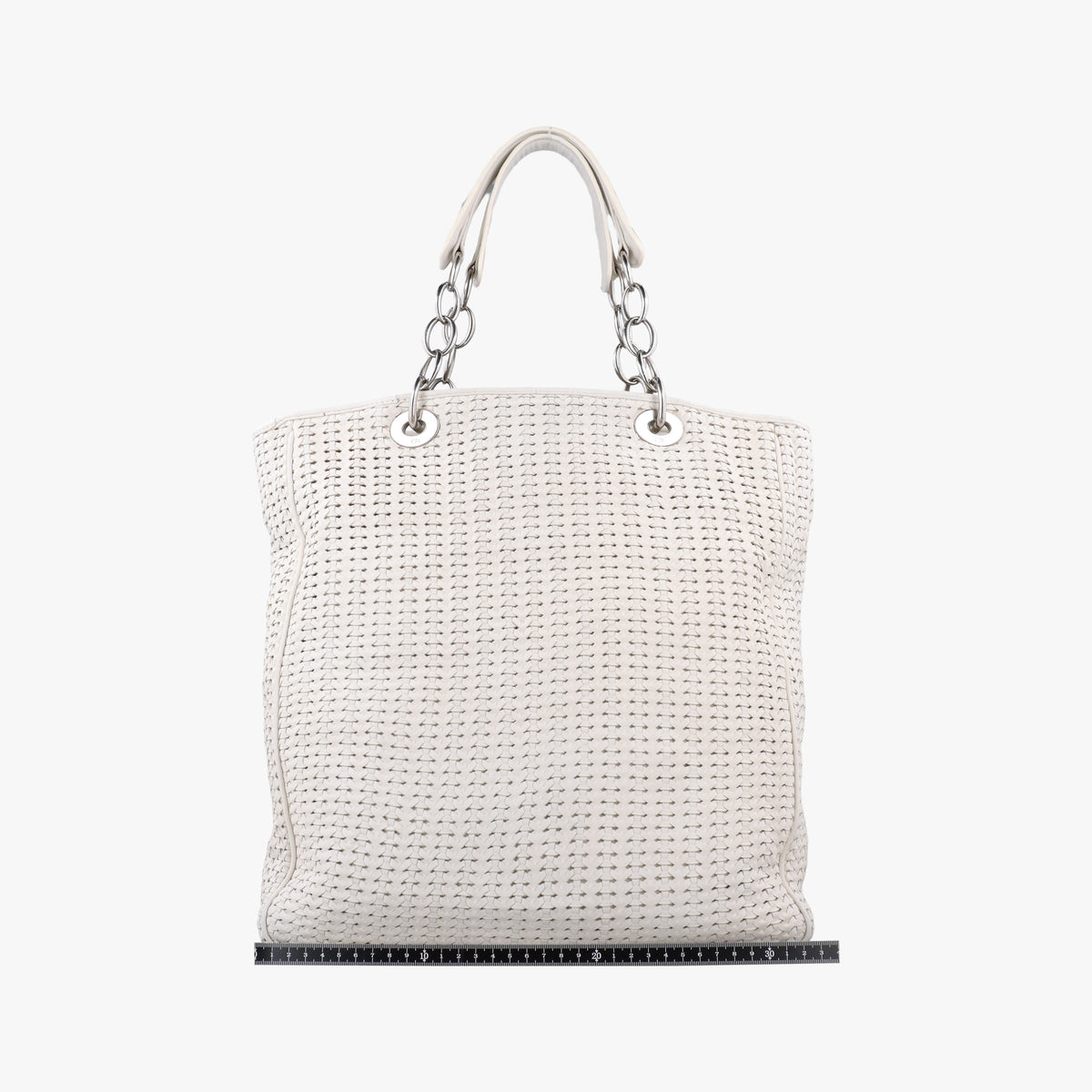Pre-owned Christian Dior Soft Lady Dior Canage INTRECCIATO Tote White lambskin  handbag | stylenewstar