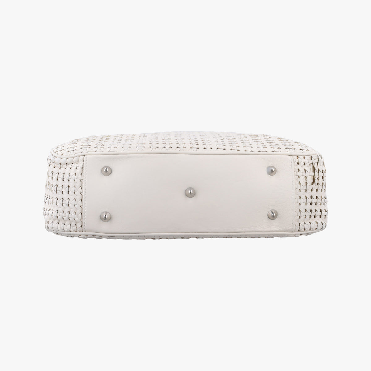 Pre-owned Christian Dior Soft Lady Dior Canage INTRECCIATO Tote White lambskin  handbag | stylenewstar