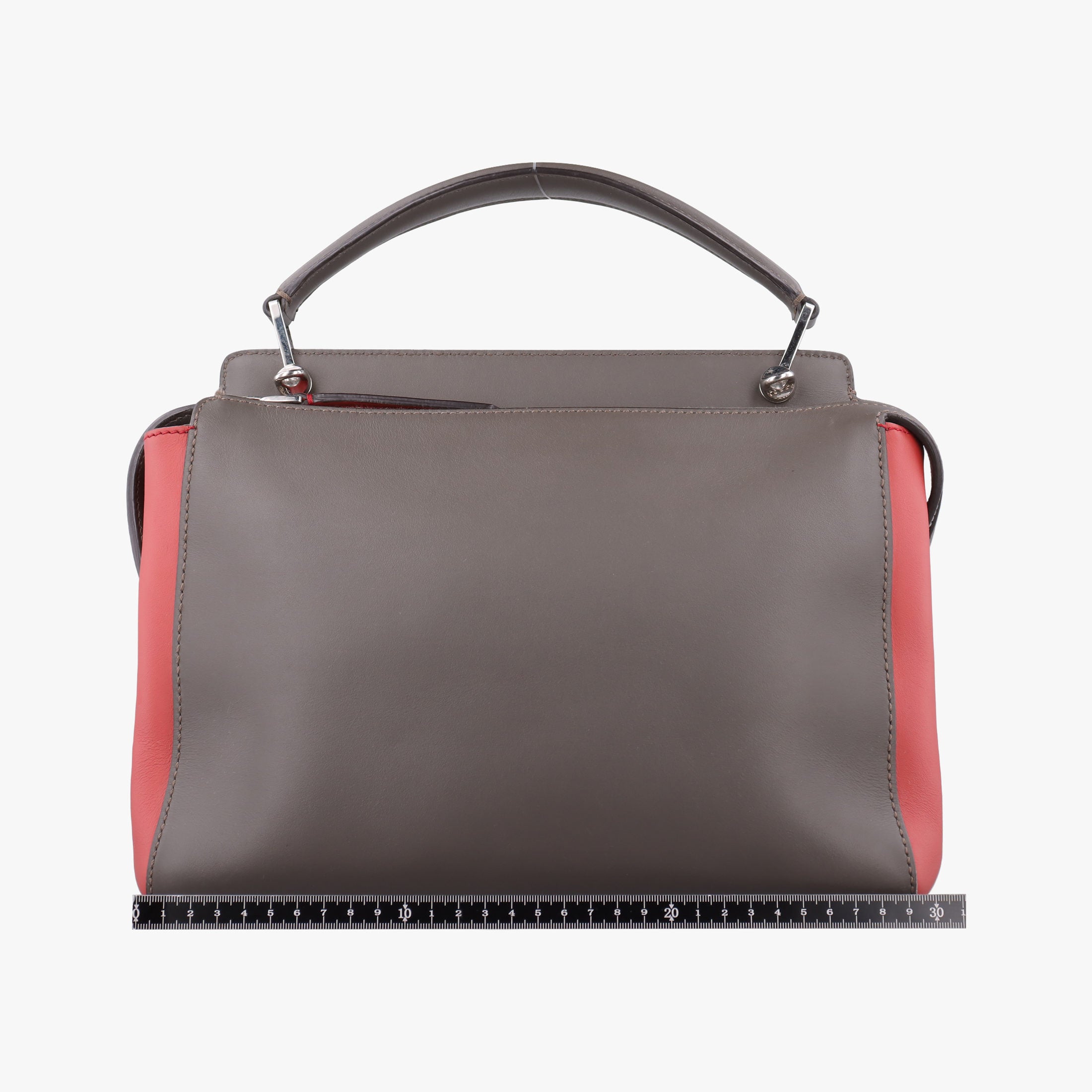 Pre-owned Fendi Dotcom Gray × Orange Leather 8BN298 shoulderbag | stylenewstar