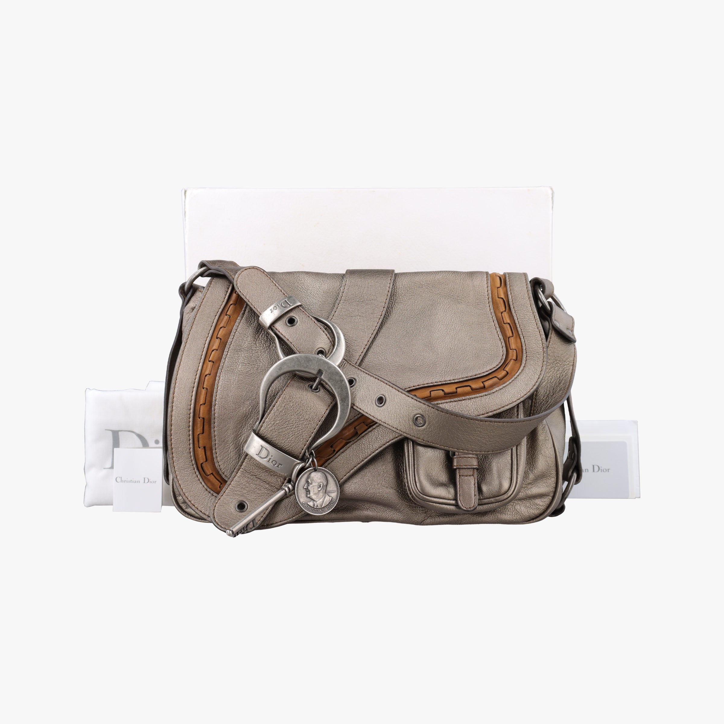 Secondhand Christian Dior Gaucho Golden Leather  shoulderbag | stylenewstar