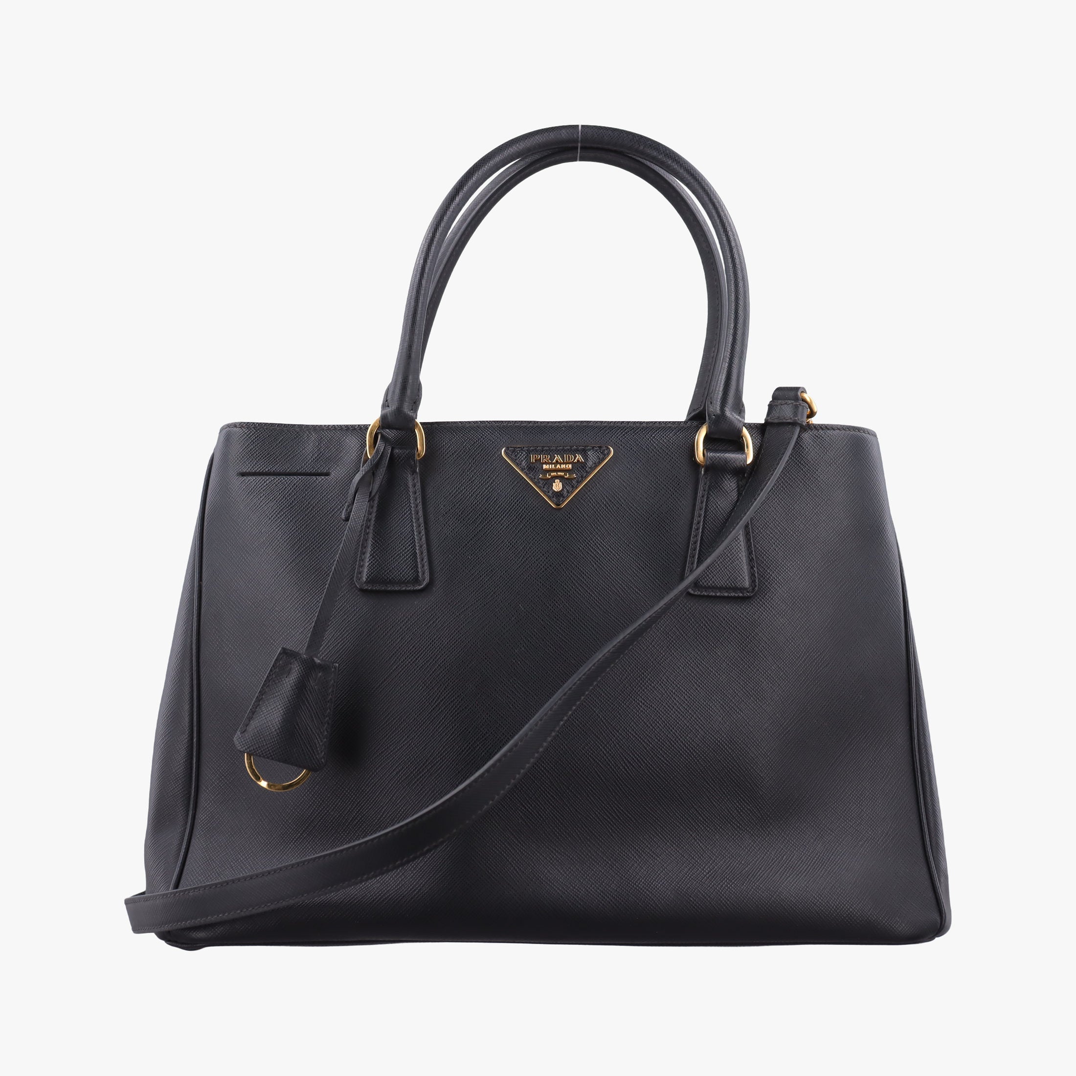 Pre-owned Prada Galleria Black SAFFIANO Leather BN2274 shoulderbag | stylenewstar