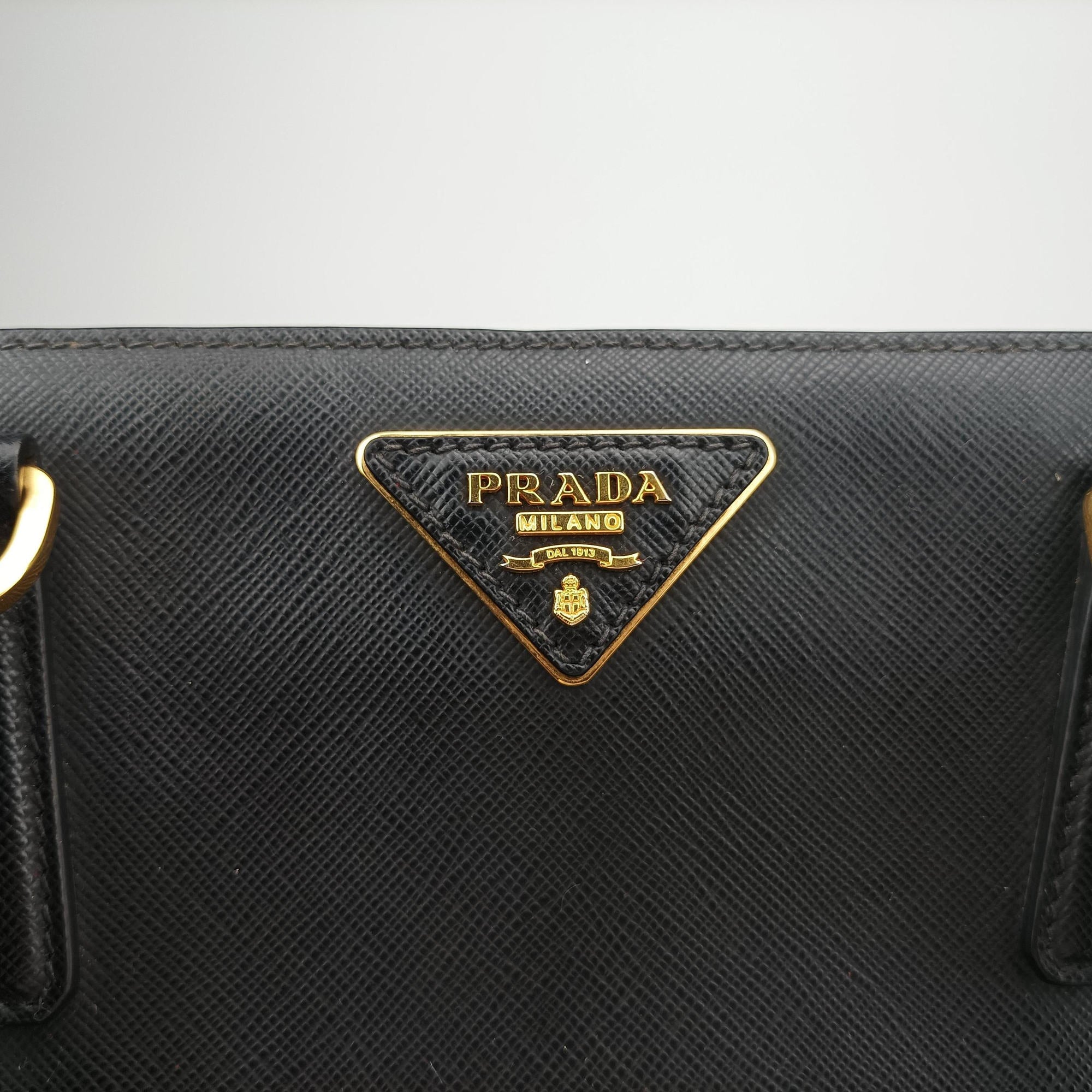 Pre-owned Prada Galleria Black SAFFIANO Leather BN2274 shoulderbag | stylenewstar