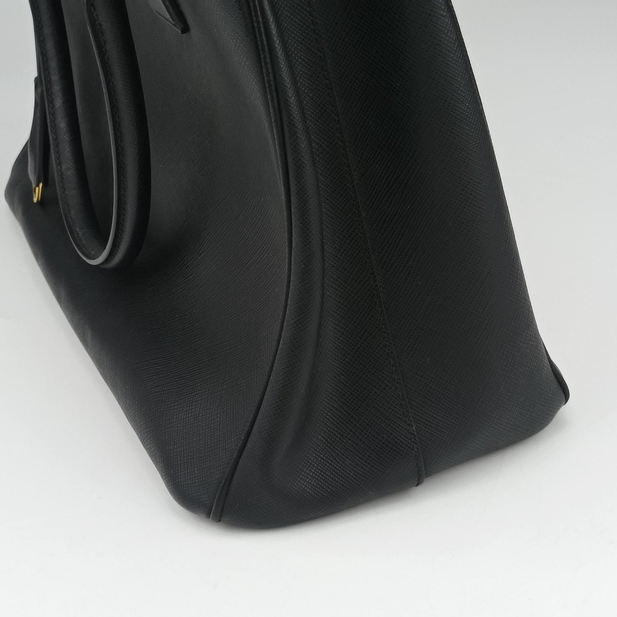 Pre-owned Prada Galleria Black SAFFIANO Leather BN2274 shoulderbag | stylenewstar