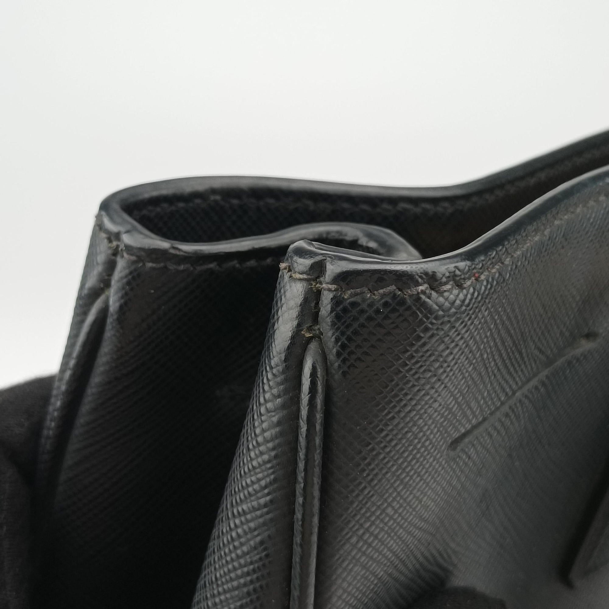 Pre-owned Prada Galleria Black SAFFIANO Leather BN2274 shoulderbag | stylenewstar