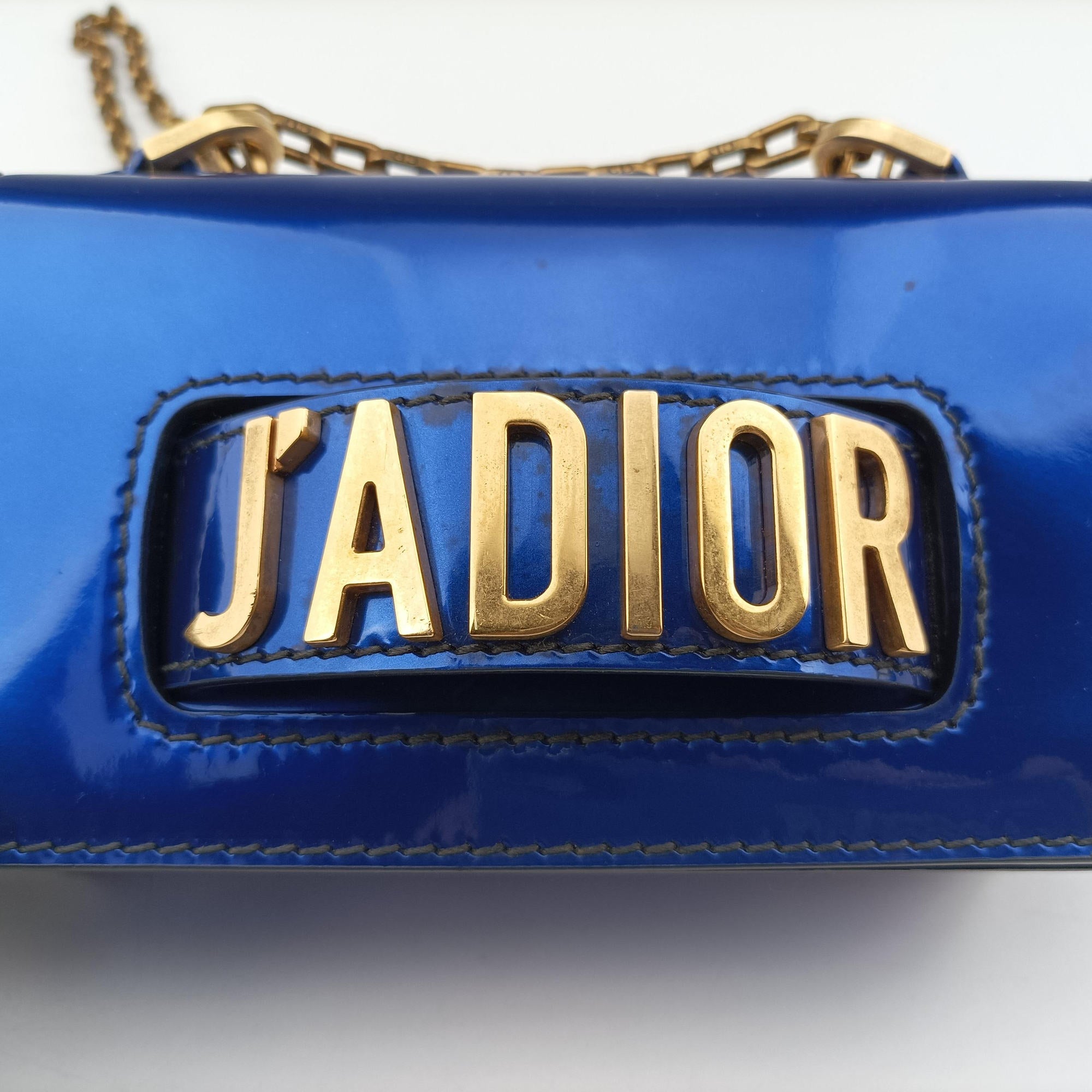 Pre-owned Christian Dior J'adior Navy Patent  shoulderbag | stylenewstar