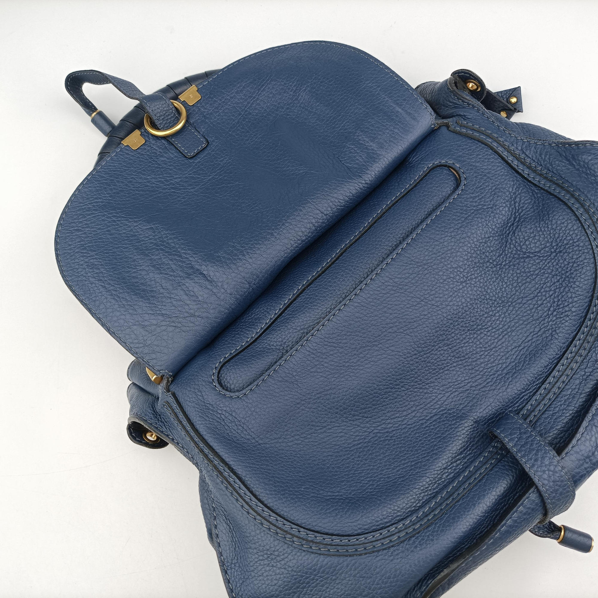 Pre-owned Chloe Mercy Blue Leather  shoulderbag | stylenewstar