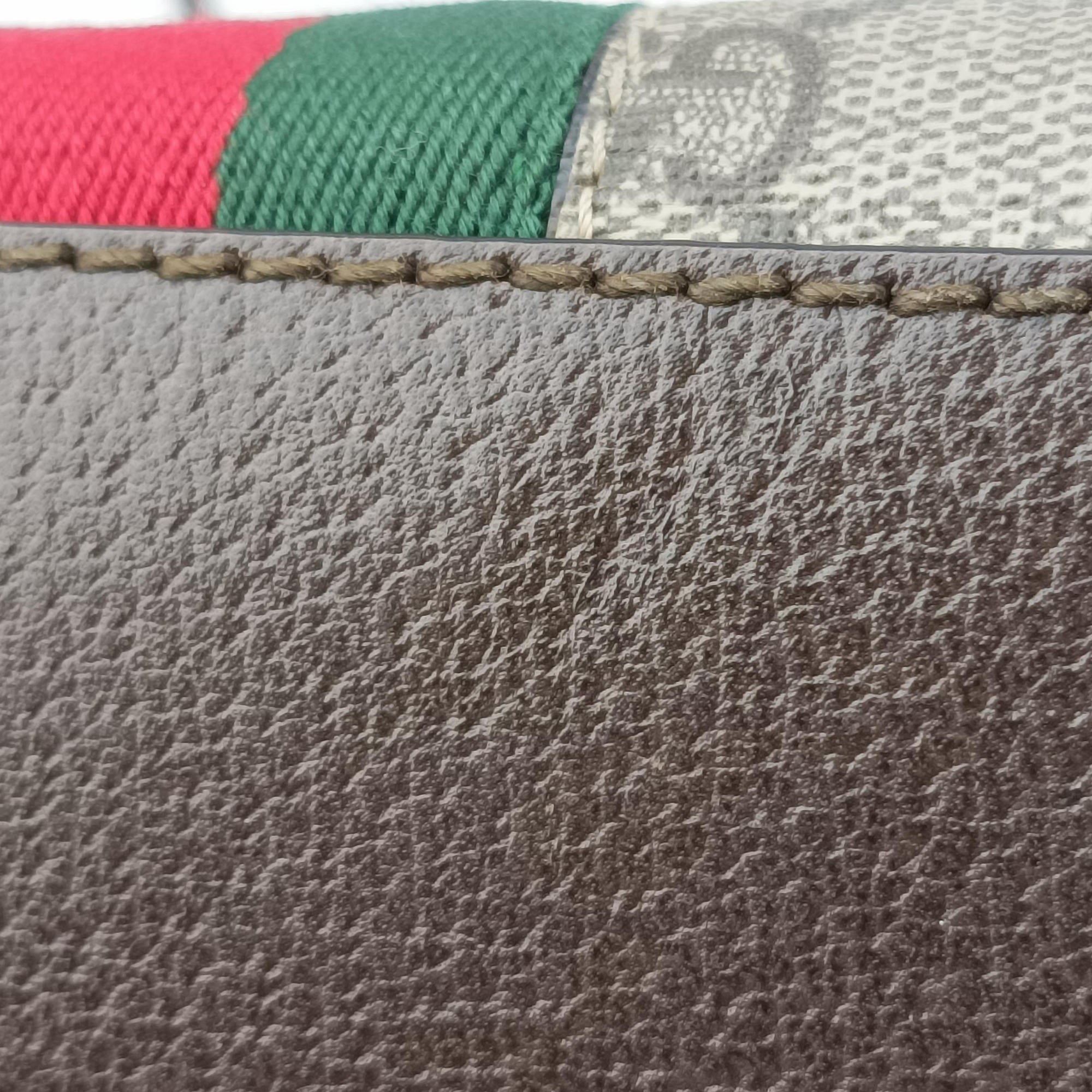 Pre-owned Gucci Ophidia brown×red×green PVC coated canvas×Leather 499621 shoulderbag | stylenewstar