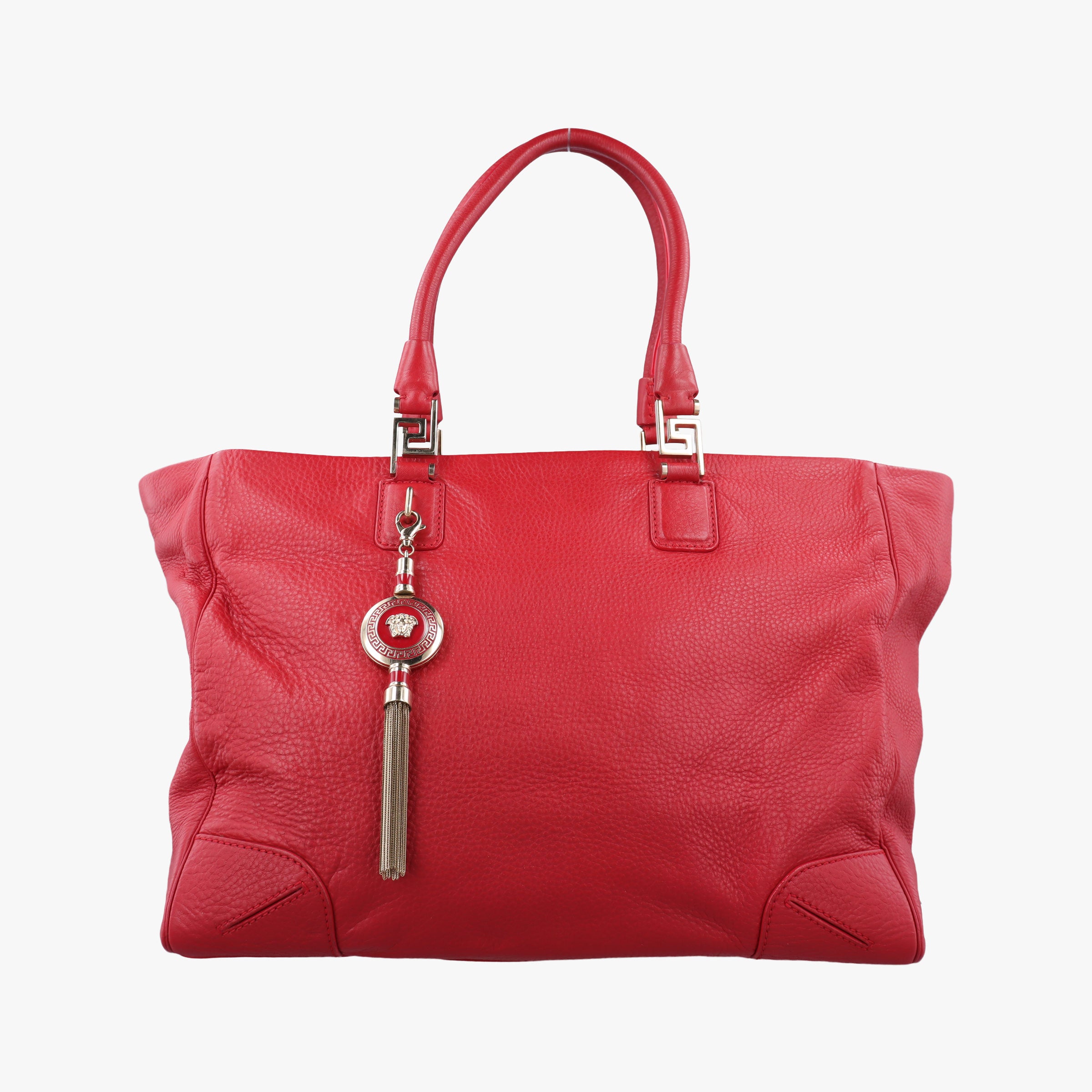 Pre-owned VERSACE Medusa Red Leather  handbag | stylenewstar