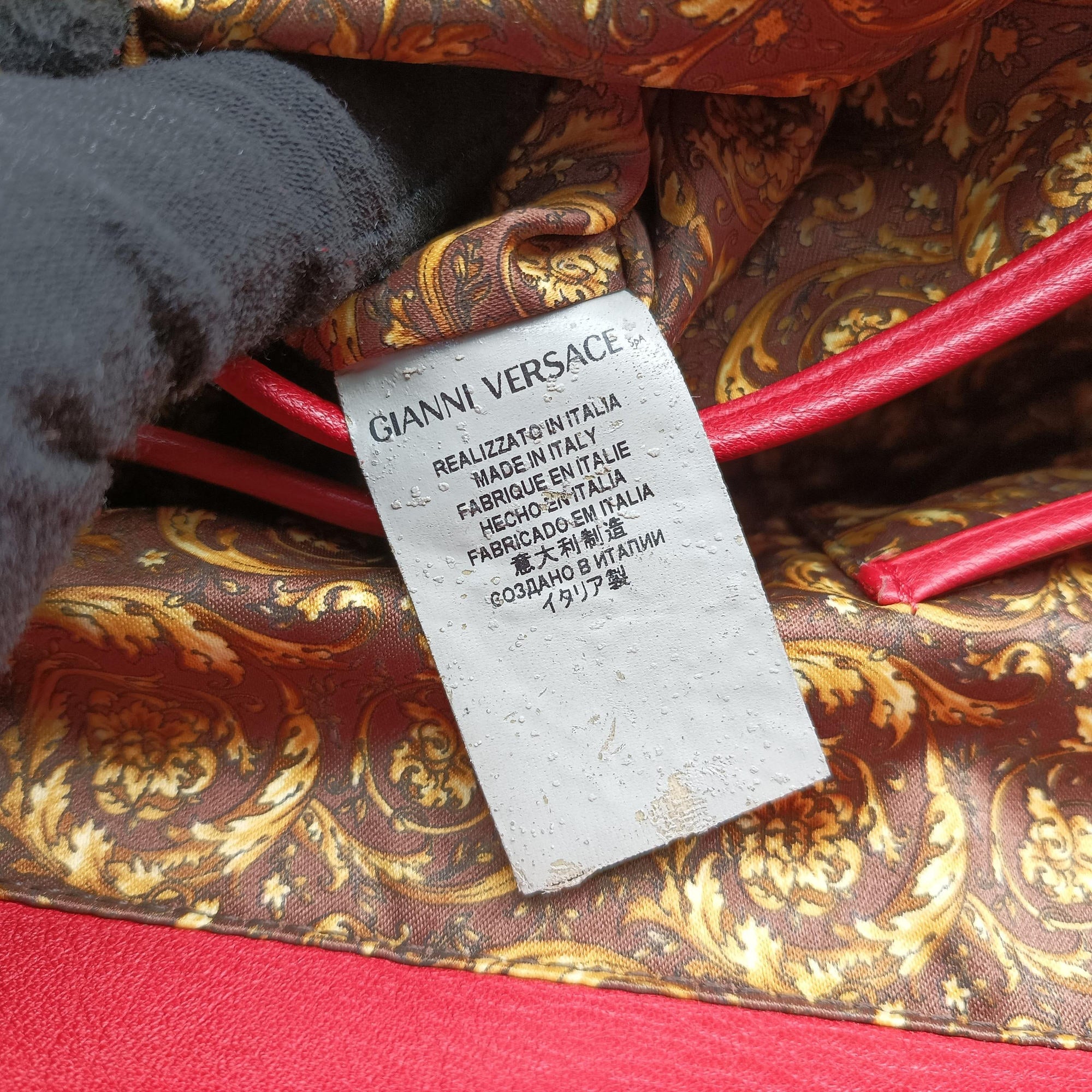Pre-owned VERSACE Medusa Red Leather  handbag | stylenewstar
