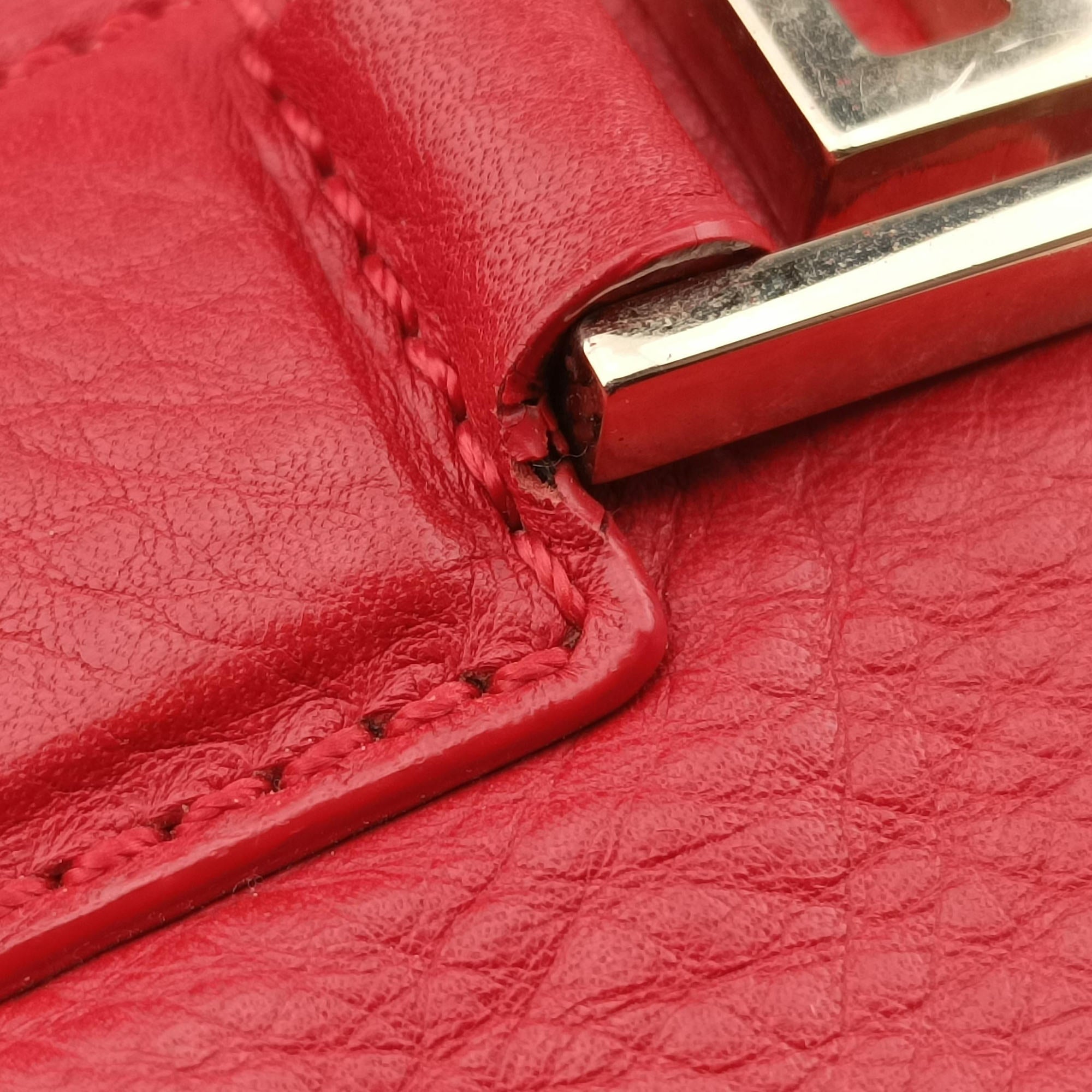 Pre-owned VERSACE Medusa Red Leather  handbag | stylenewstar