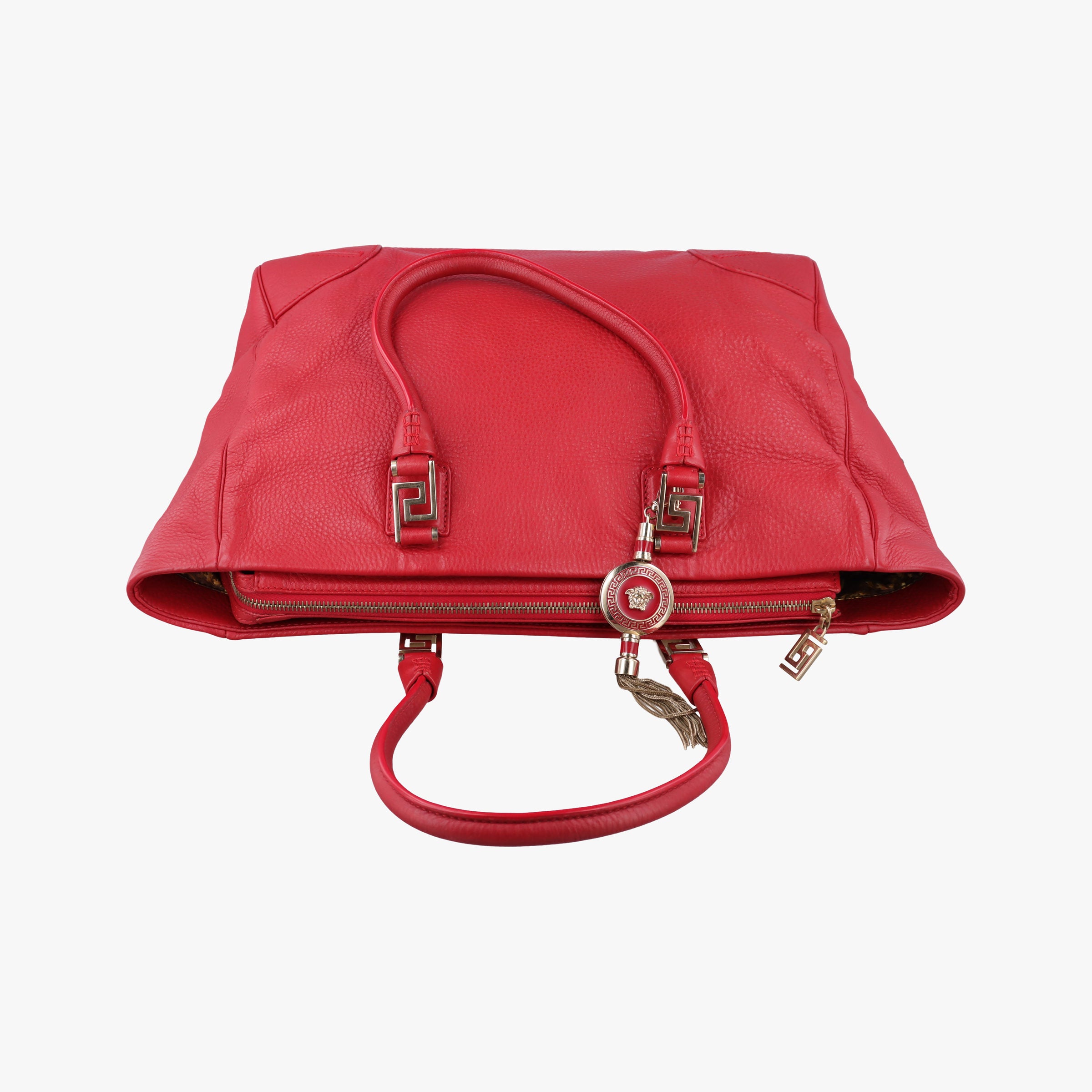 Pre-owned VERSACE Medusa Red Leather  handbag | stylenewstar