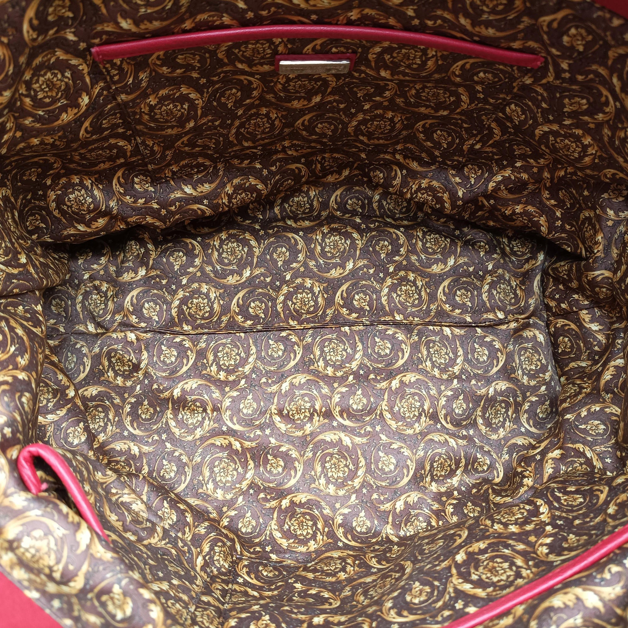 Pre-owned VERSACE Medusa Red Leather  handbag | stylenewstar