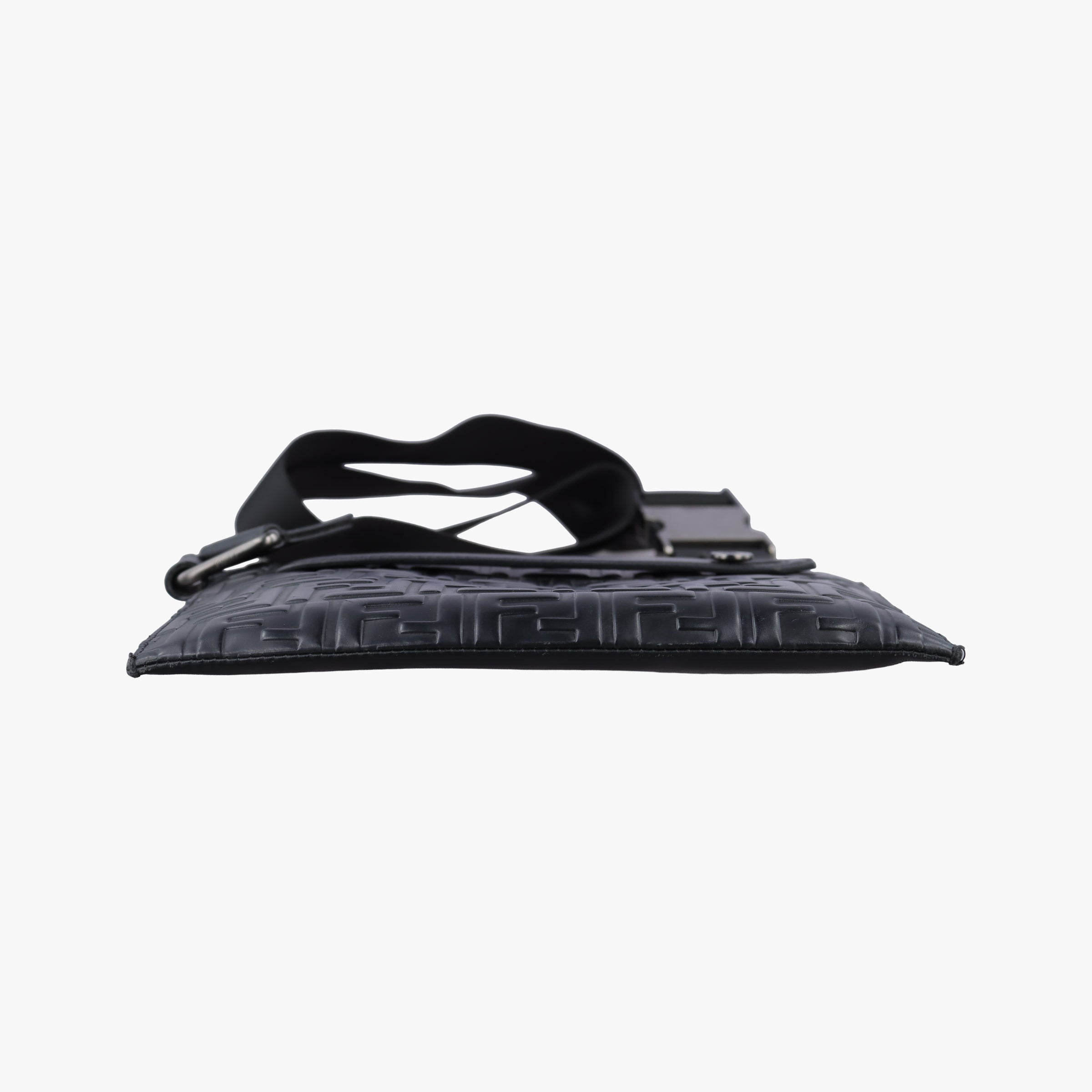 Pre-owned Fendi Zucca Print Black Leather 7VA437 shoulderbag | stylenewstar