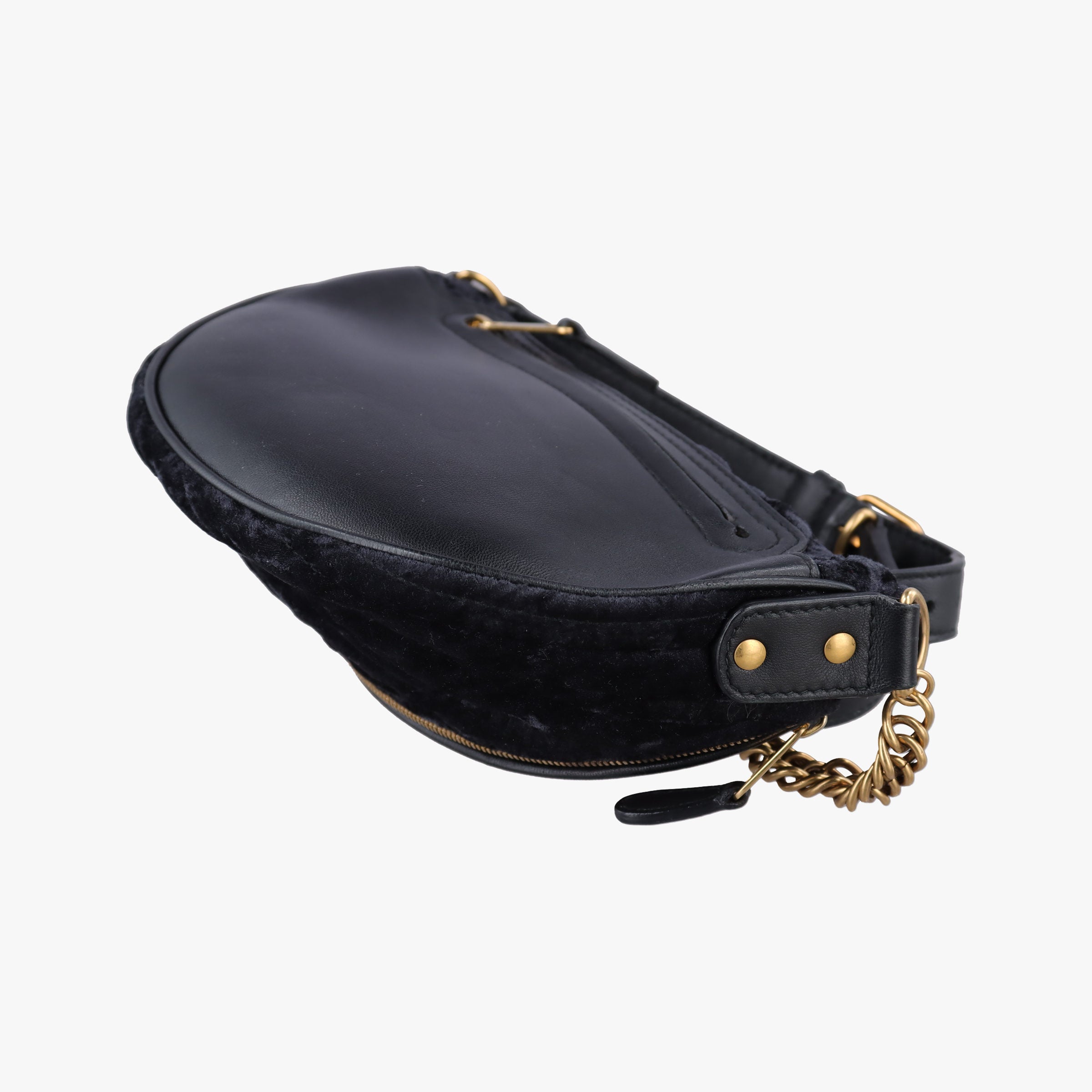 Pre-owned Balenciaga Souvenir XS Black Jacquard Velvet  bum bag/waist bag | stylenewstar