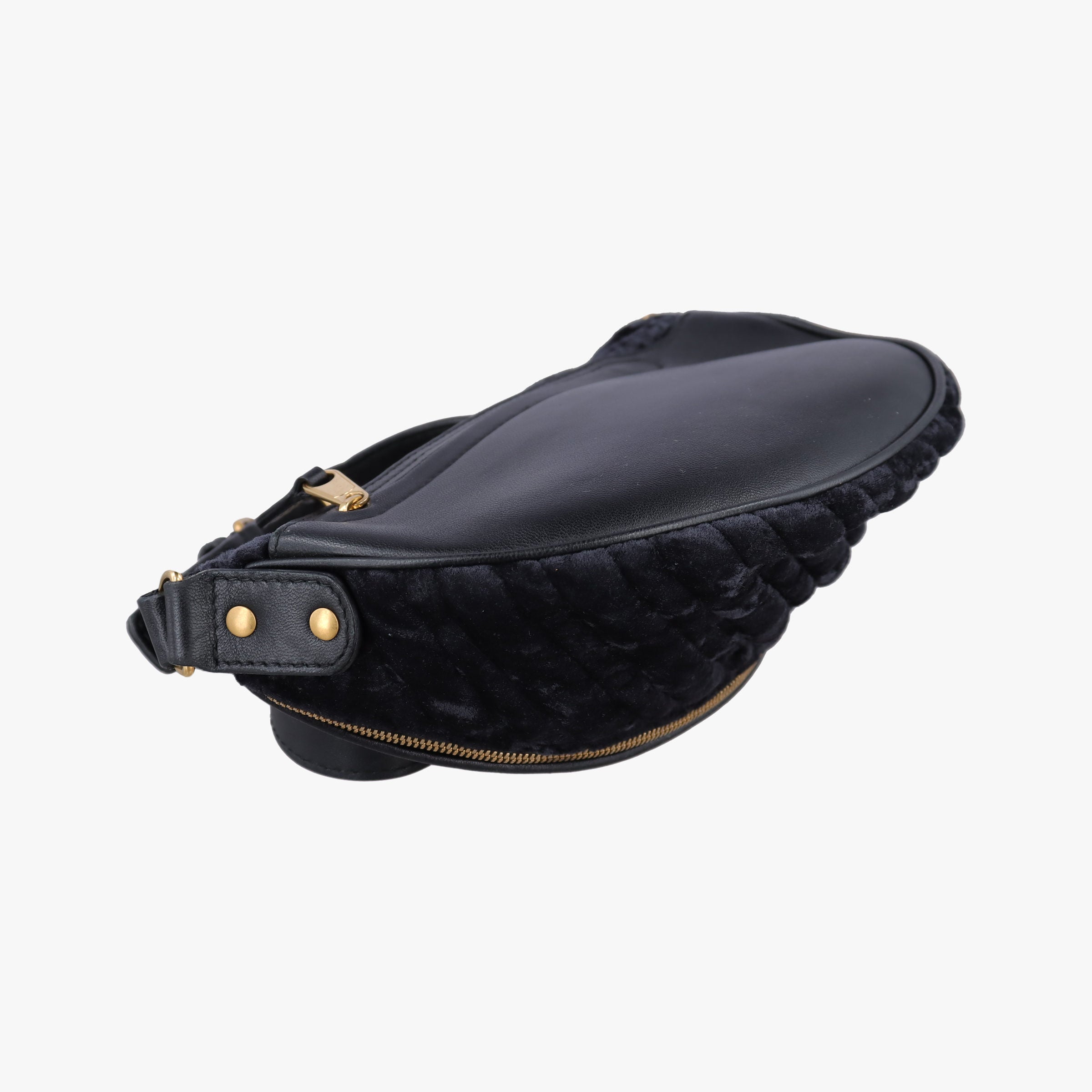 Pre-owned Balenciaga Souvenir XS Black Jacquard Velvet  bum bag/waist bag | stylenewstar