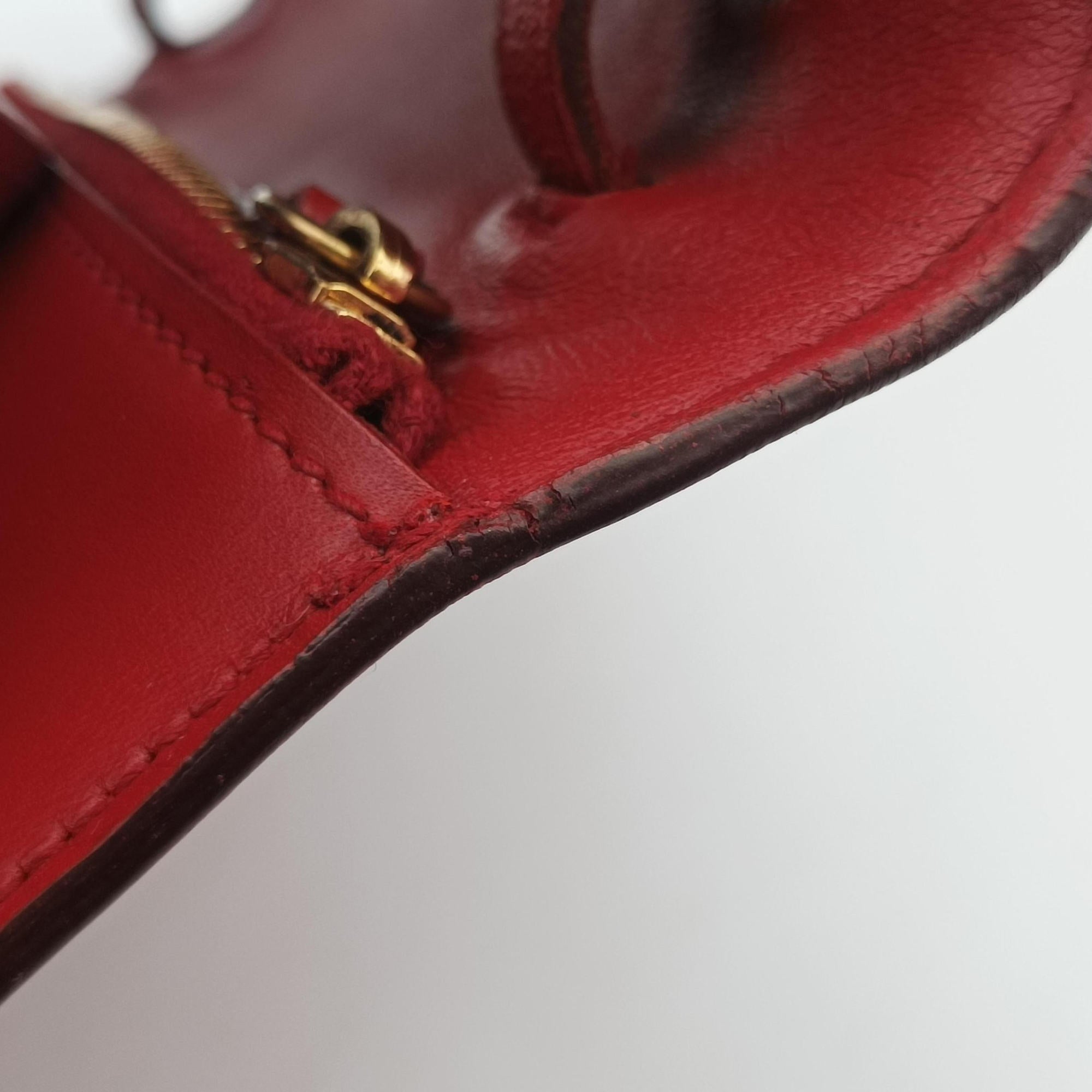 Vintage Celine Classic Box Red Leather  shoulderbag | stylenewstar