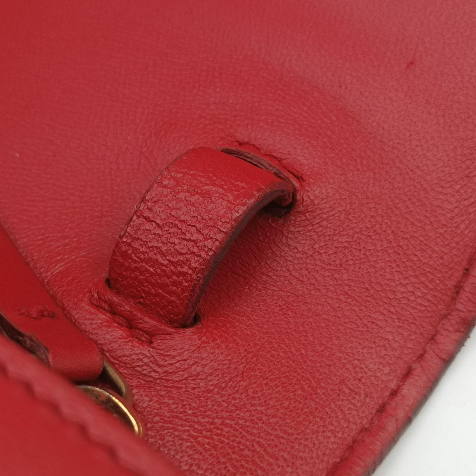Vintage Celine Classic Box Red Leather  shoulderbag | stylenewstar