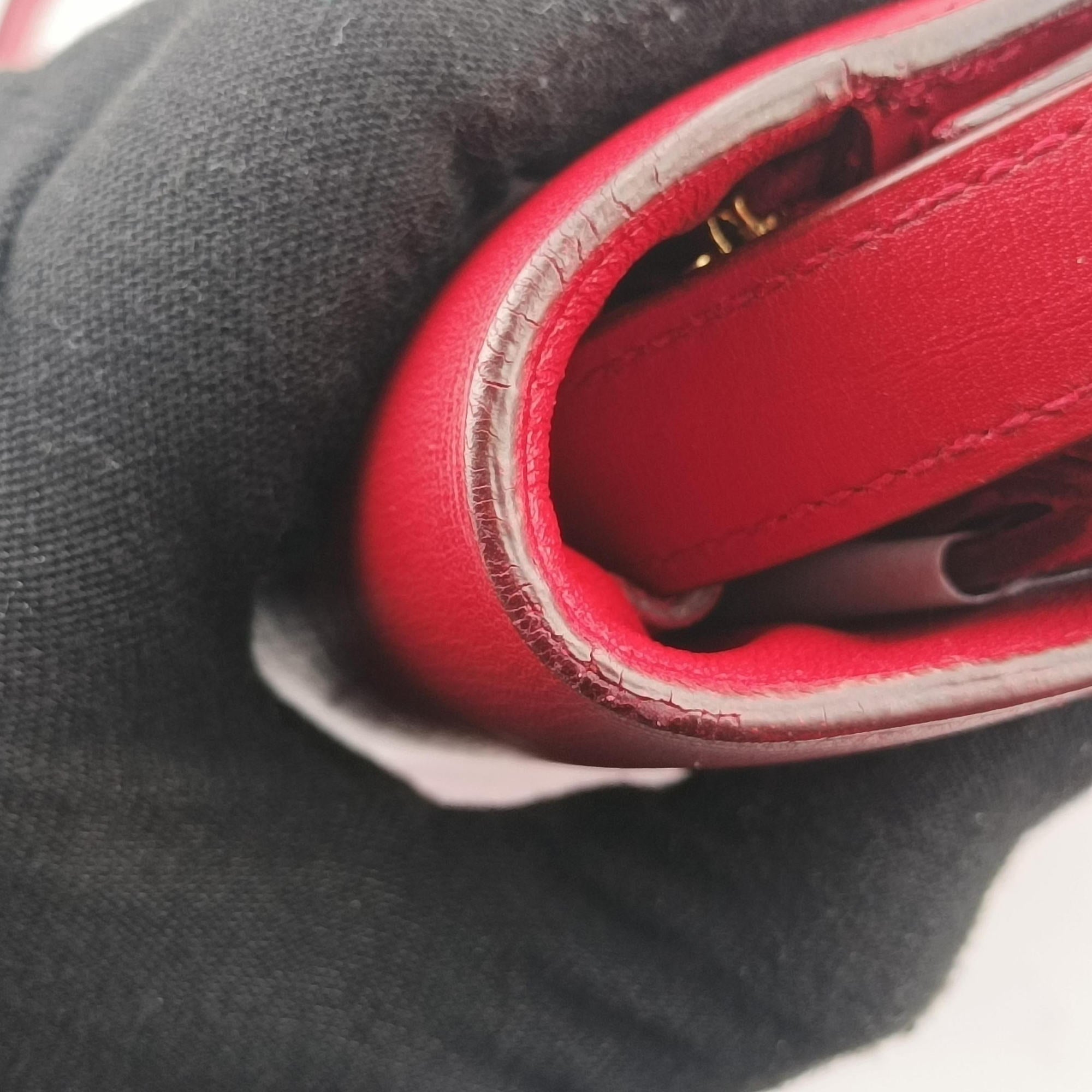 Vintage Celine Classic Box Red Leather  shoulderbag | stylenewstar