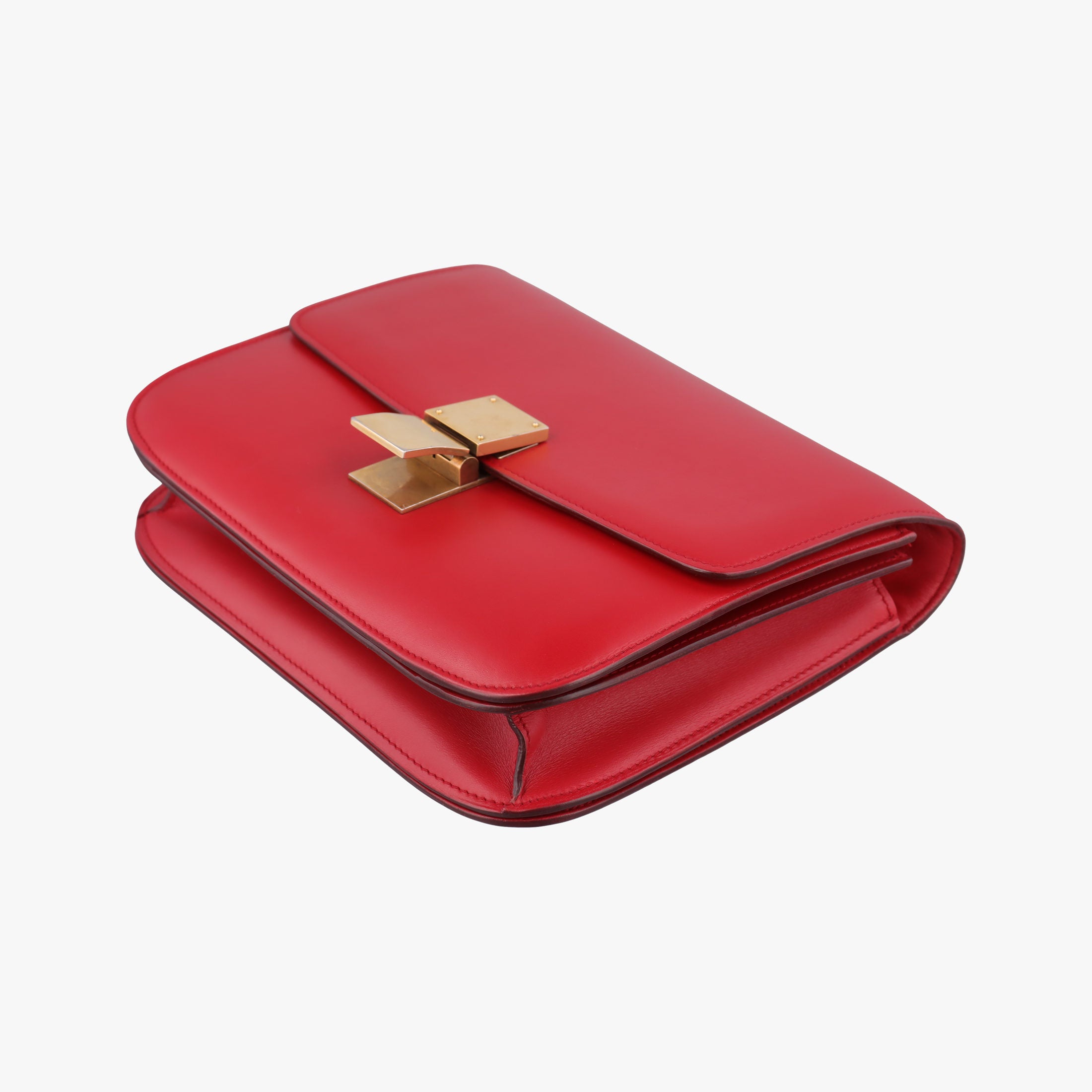 Vintage Celine Classic Box Red Leather  shoulderbag | stylenewstar