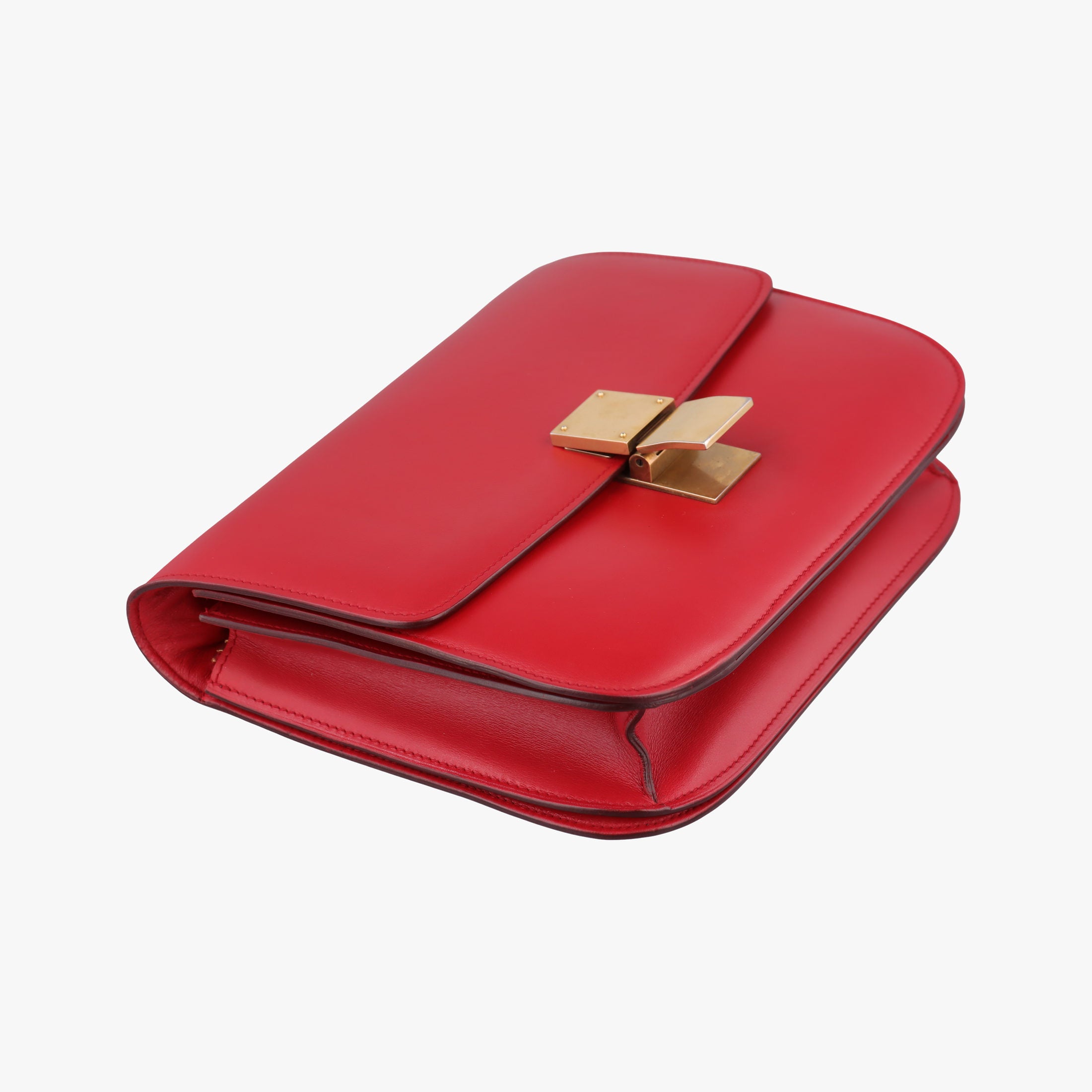 Vintage Celine Classic Box Red Leather  shoulderbag | stylenewstar