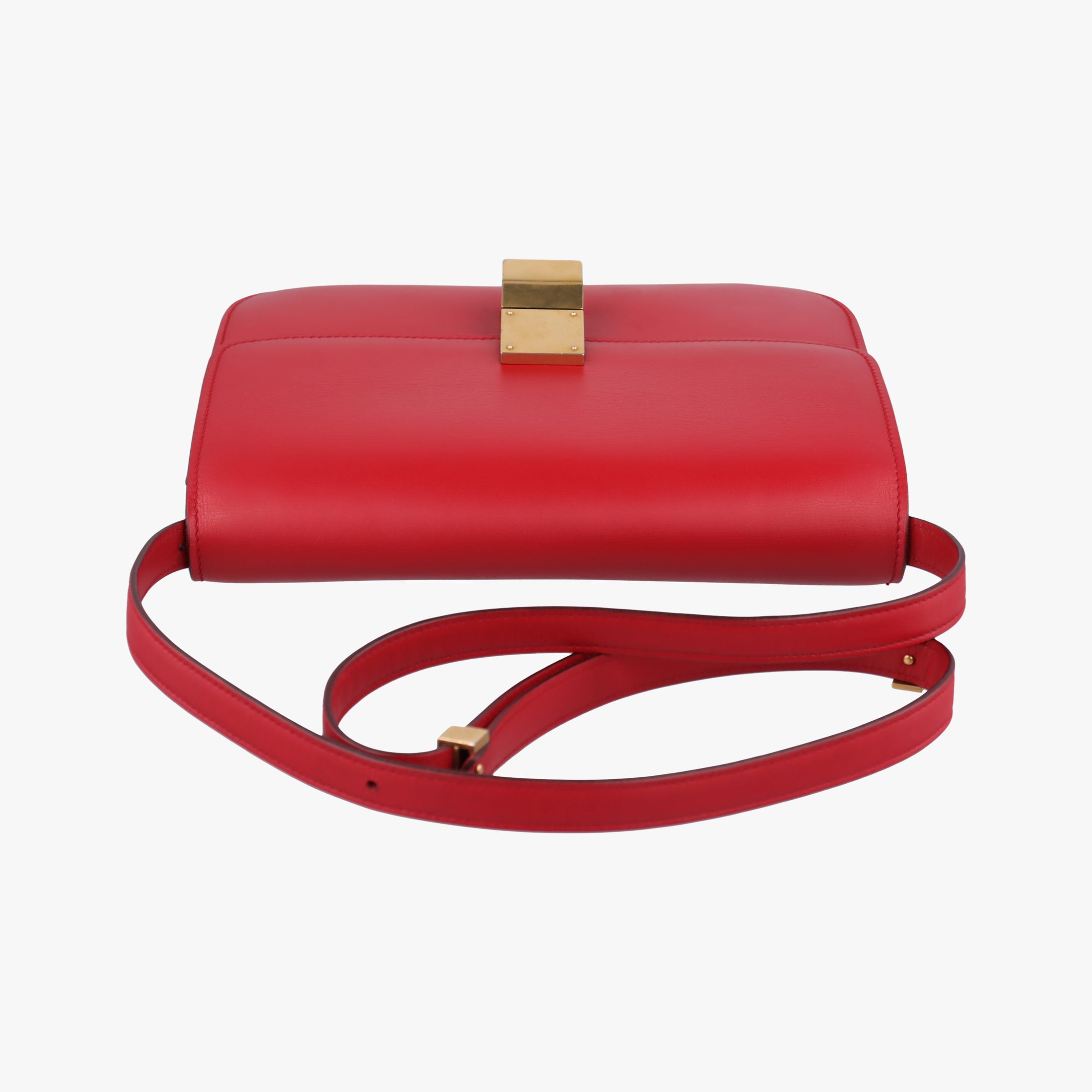 Vintage Celine Classic Box Red Leather  shoulderbag | stylenewstar