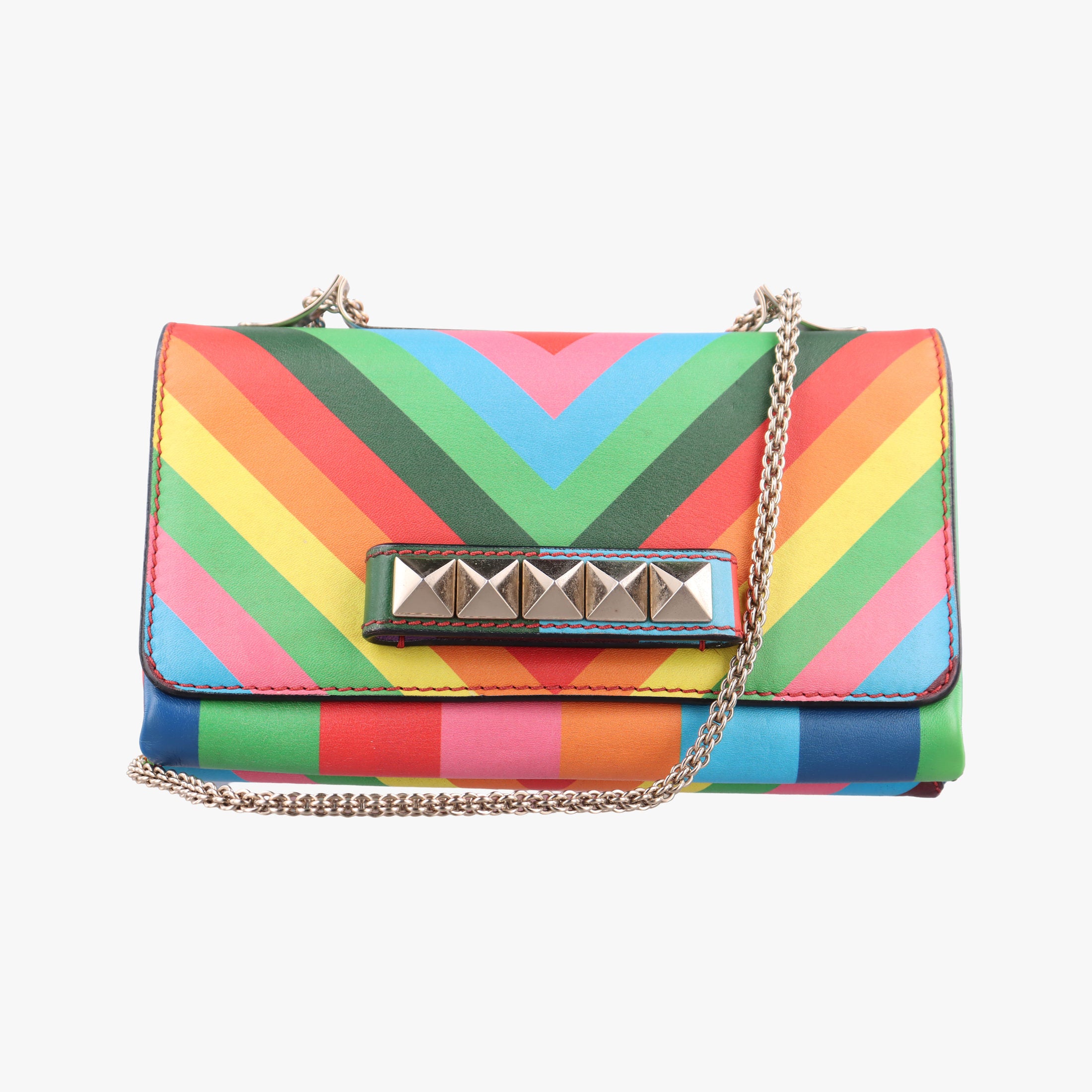 Pre-owned Valentino Rockstud Va Va Voom Multicolour Leather  shoulderbag | stylenewstar