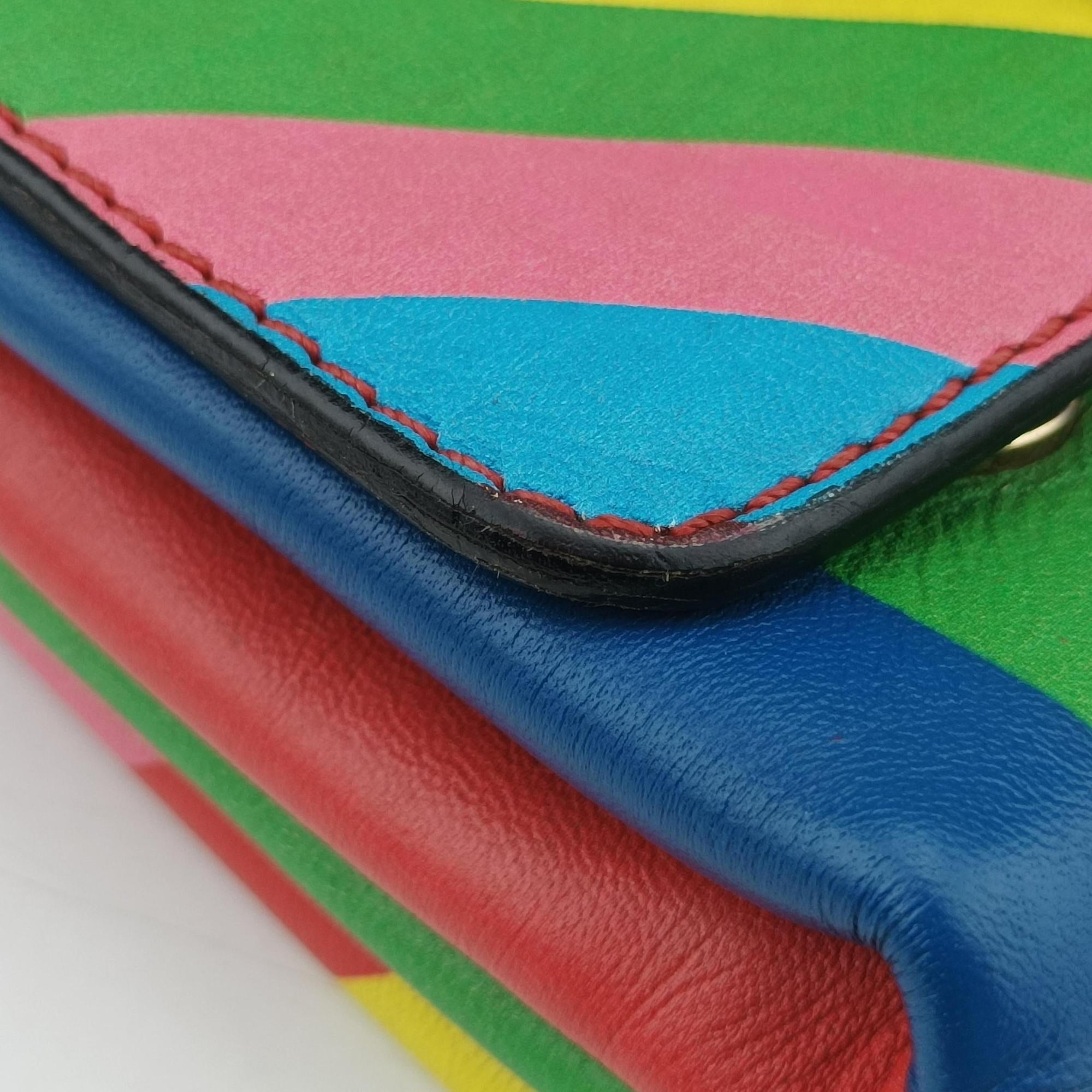 Pre-owned Valentino Rockstud Va Va Voom Multicolour Leather  shoulderbag | stylenewstar