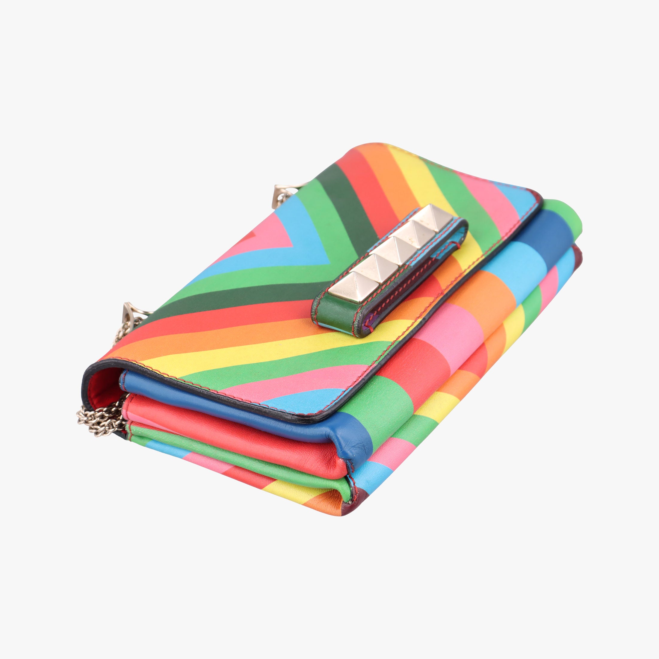 Pre-owned Valentino Rockstud Va Va Voom Multicolour Leather  shoulderbag | stylenewstar