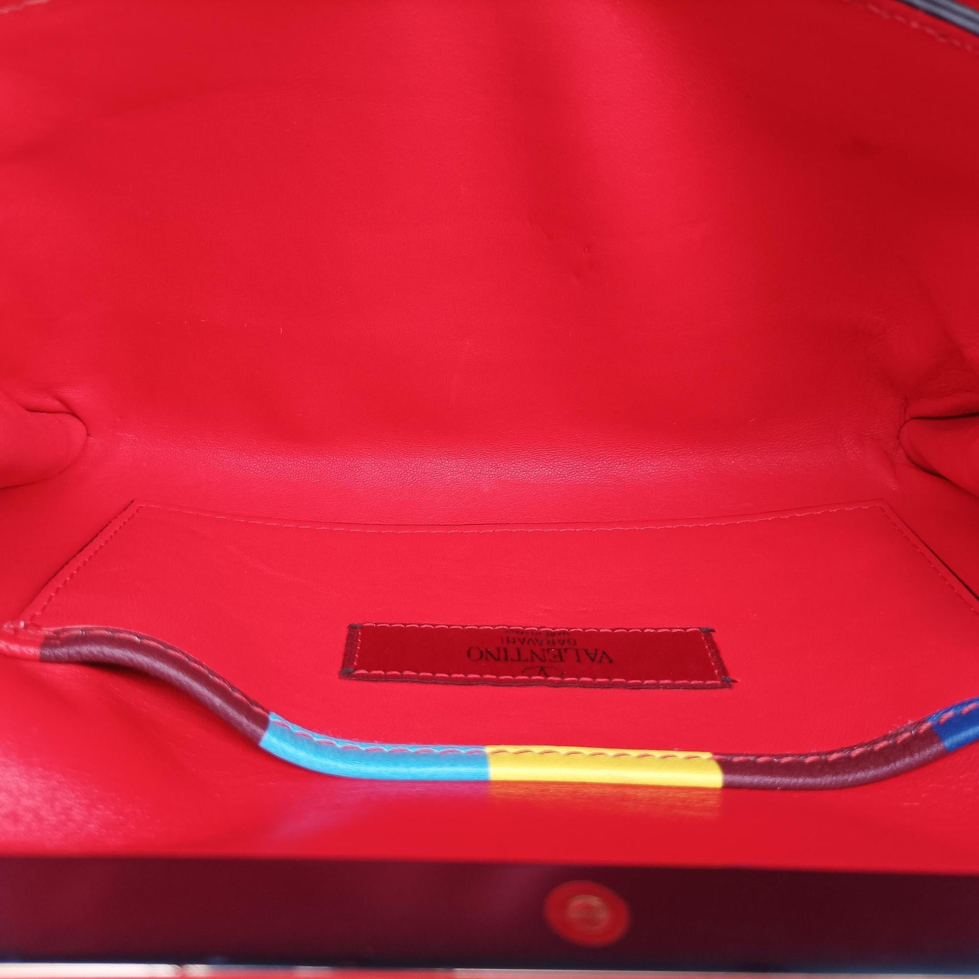 Pre-owned Valentino Rockstud Va Va Voom Multicolour Leather  shoulderbag | stylenewstar